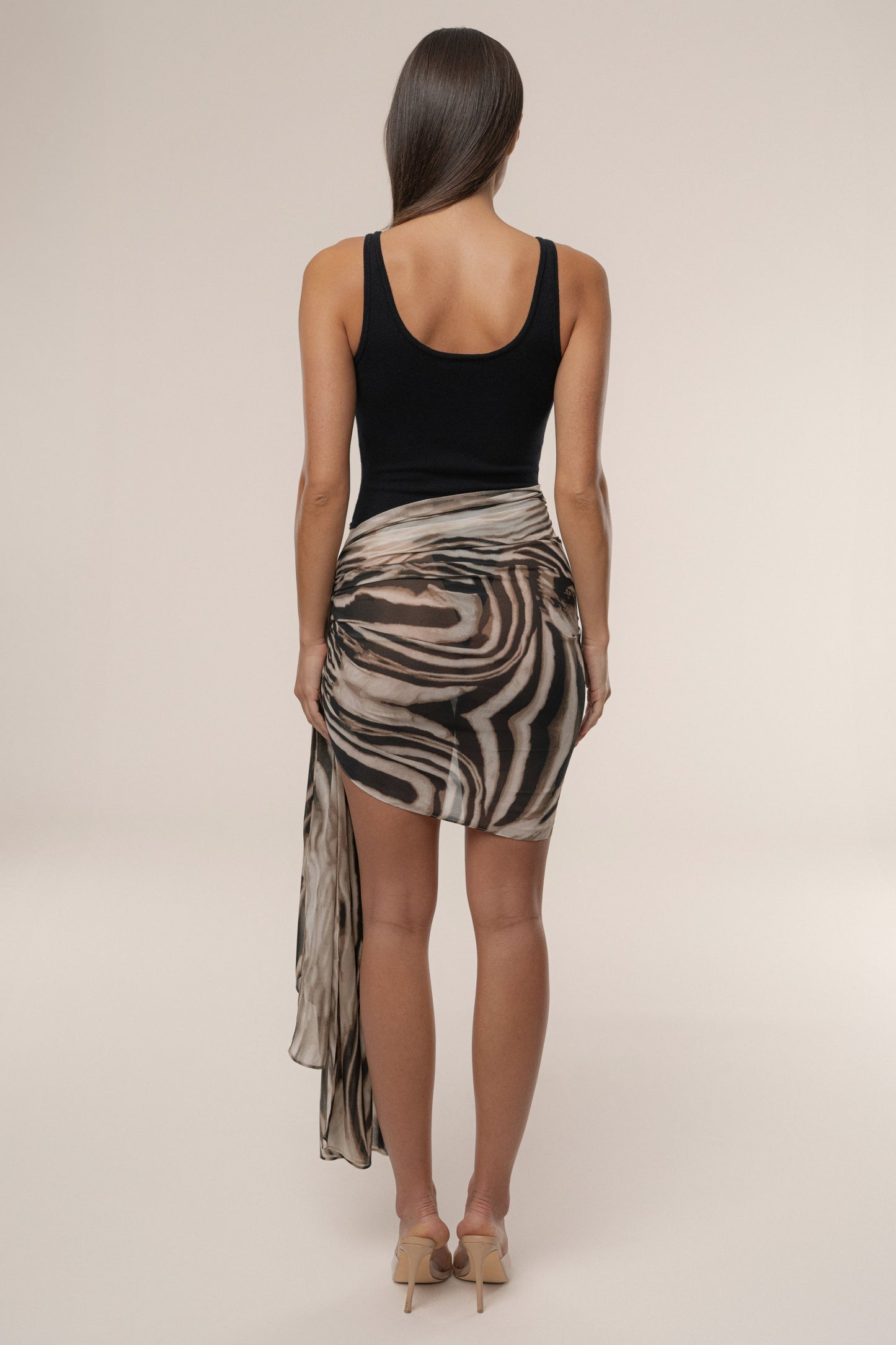 Brown Zebra Print Shadow Safari Scarf JLUXLABEL