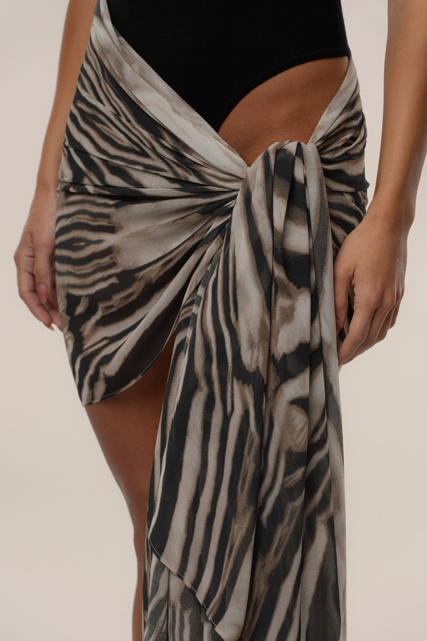 Brown Zebra Print Shadow Safari Scarf JLUXLABEL