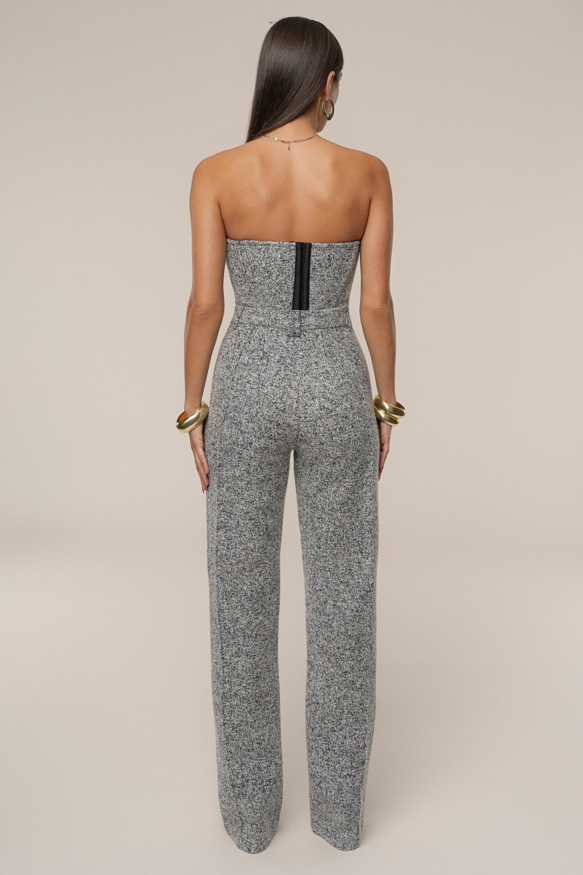 Lt. Grey All You Need Tweed Corset JLUXLABEL
