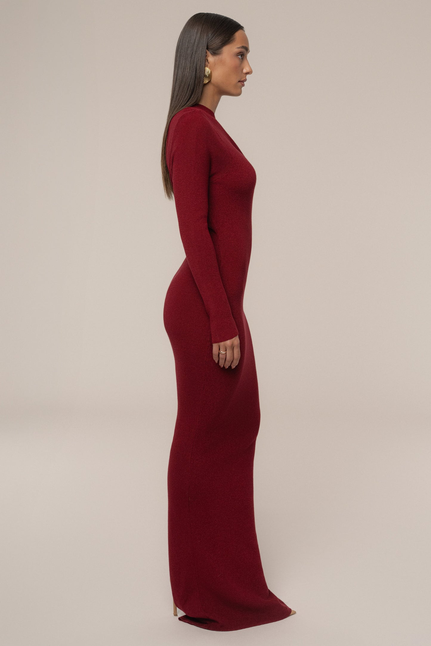 Red Night Shimmers Asymmetrical Maxi Dress JLUXLABEL