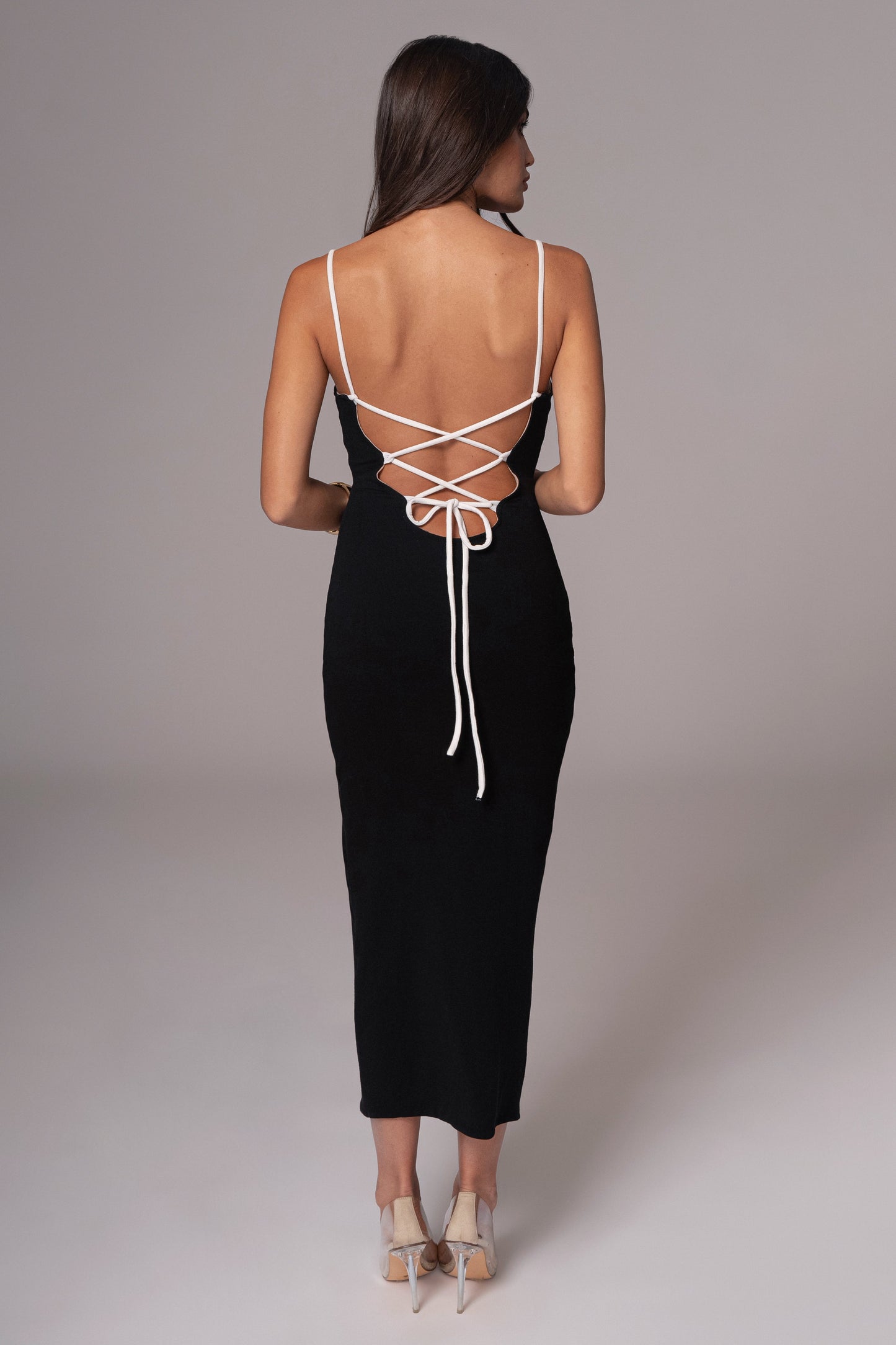 Black/Beige Katia Reversible Dress JLUXLABEL