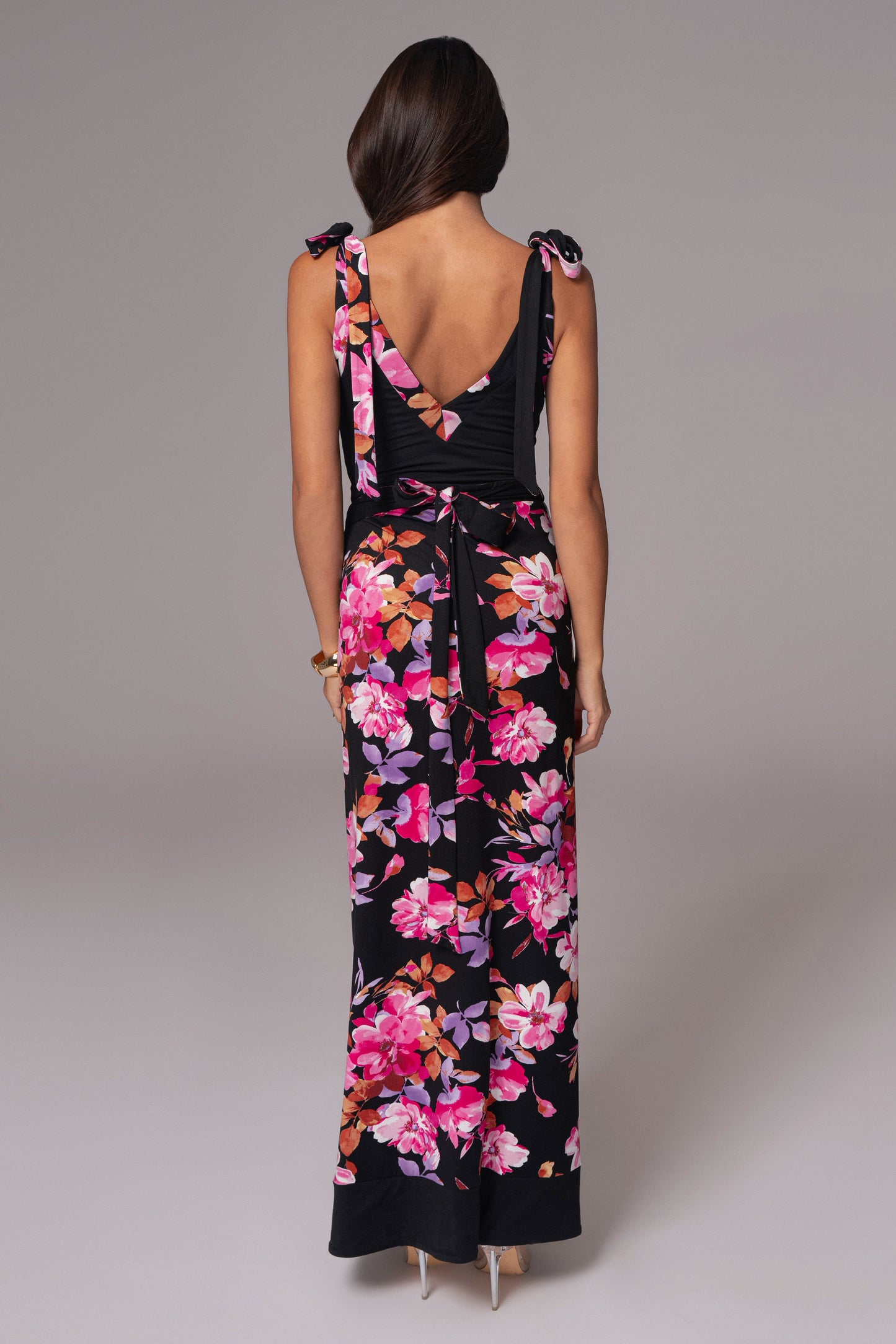 Black Floral Kamie Reversible Skirt Set JLUXLABEL