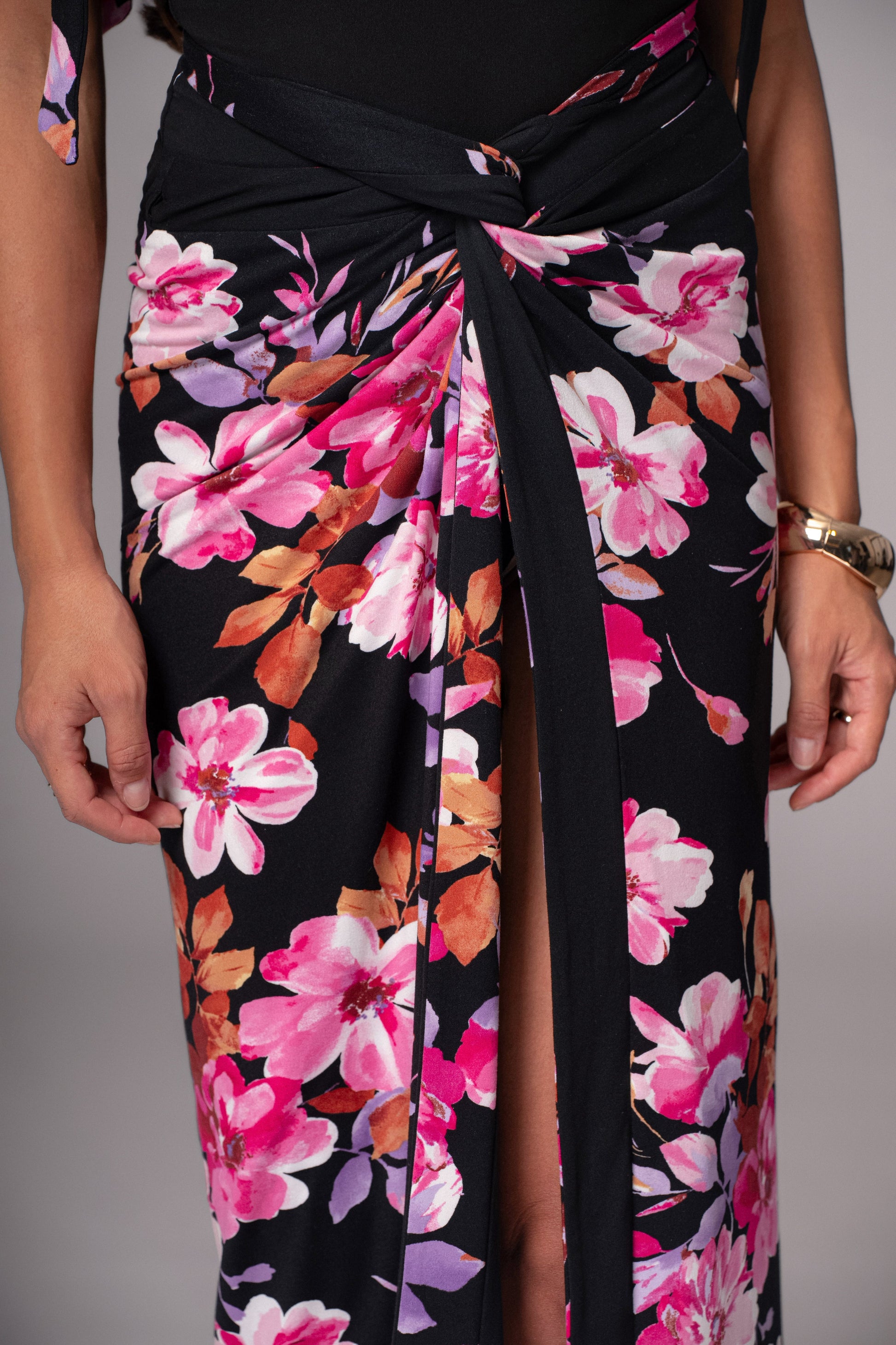 Black Floral Kamie Reversible Skirt Set JLUXLABEL