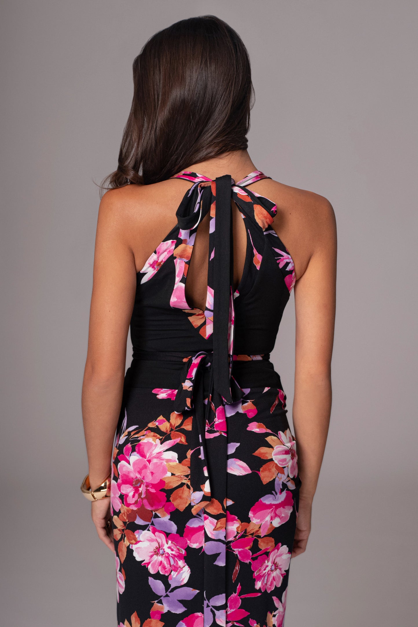 Black Floral Kamie Reversible Skirt Set JLUXLABEL