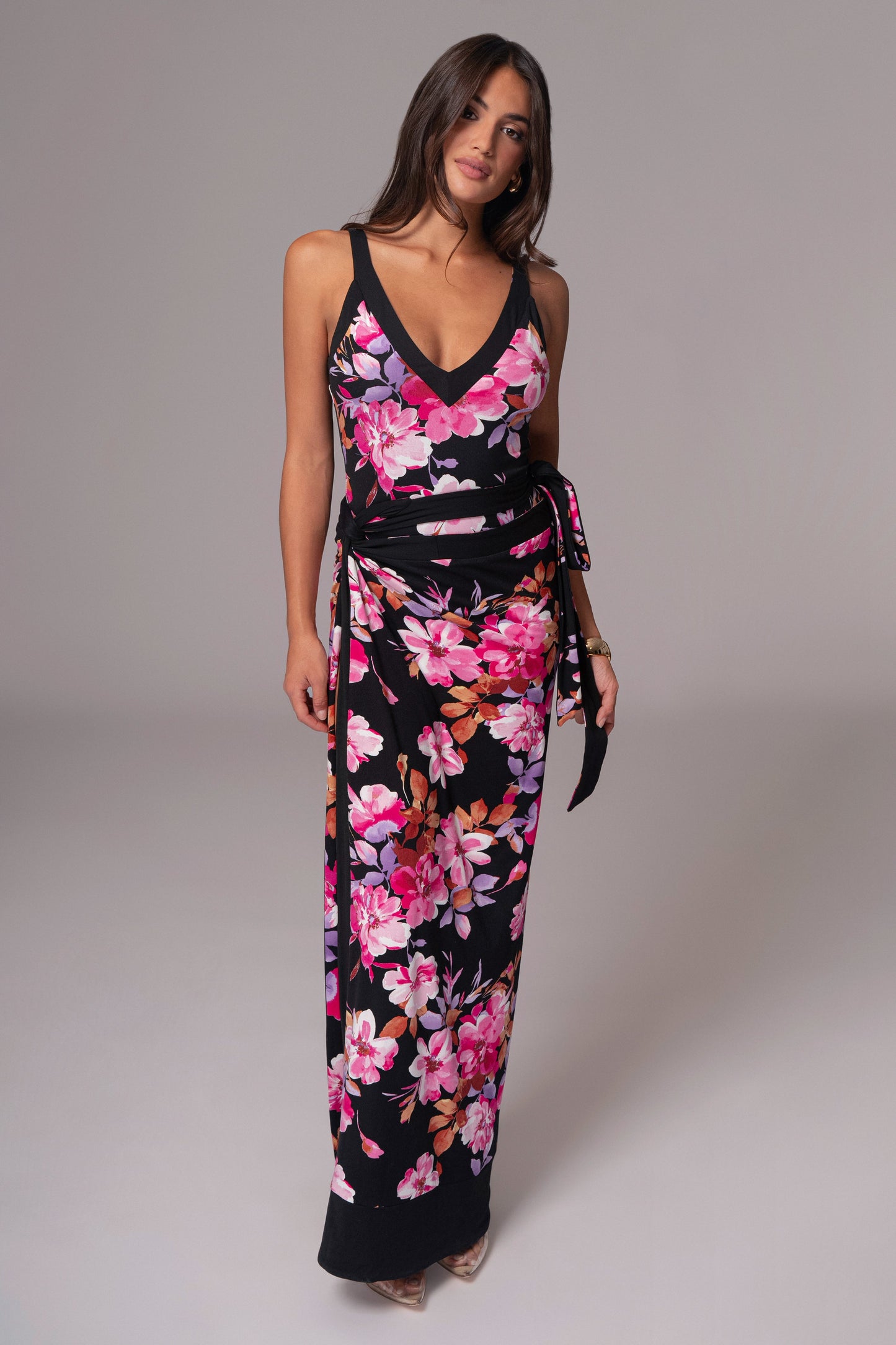 Black Floral Kamie Reversible Skirt Set JLUXLABEL