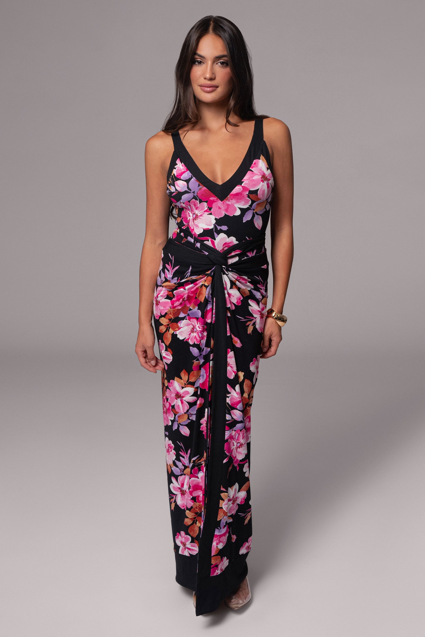 Black Floral Kamie Reversible Skirt Set JLUXLABEL