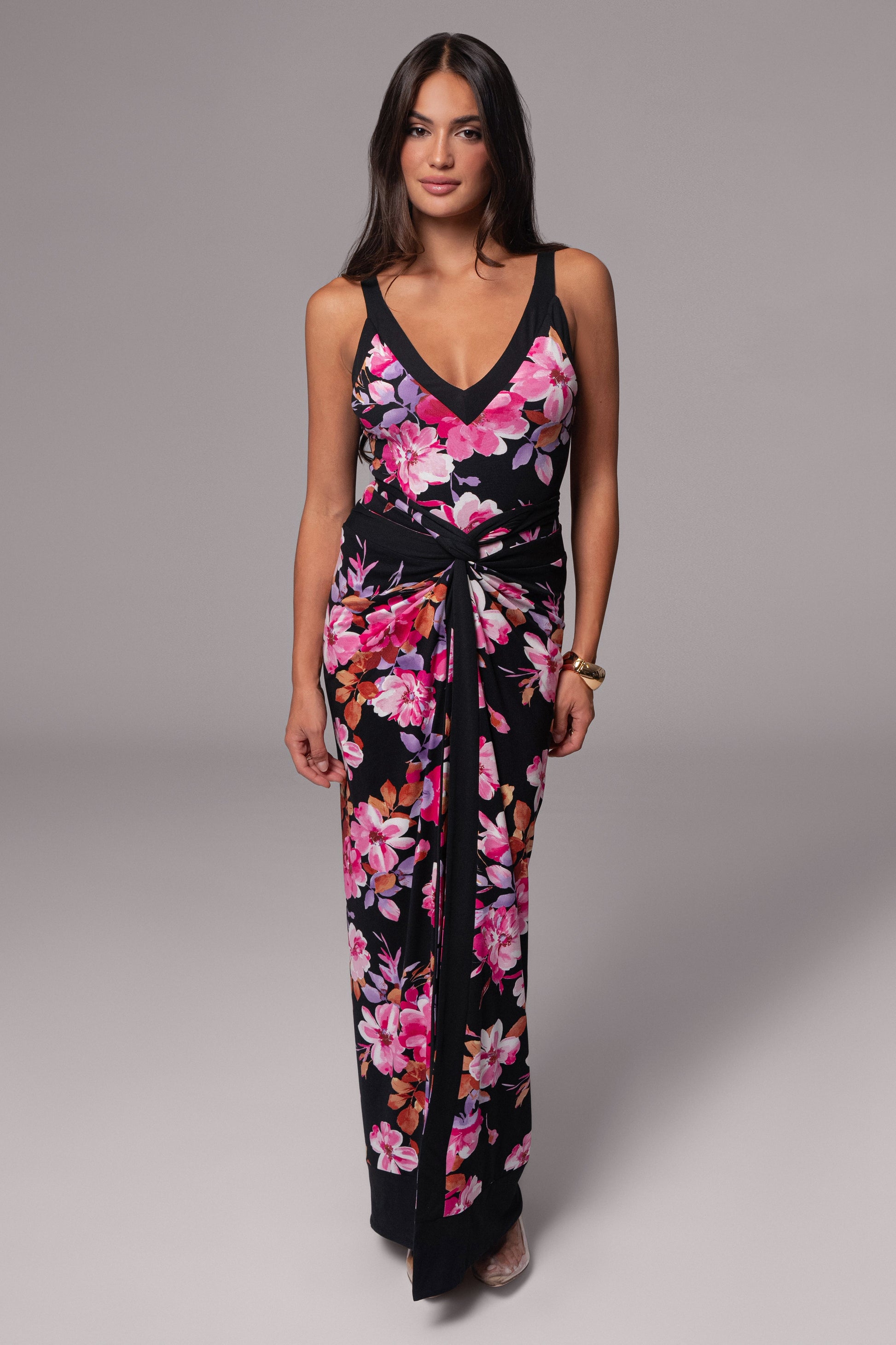 Black Floral Kamie Reversible Skirt Set JLUXLABEL
