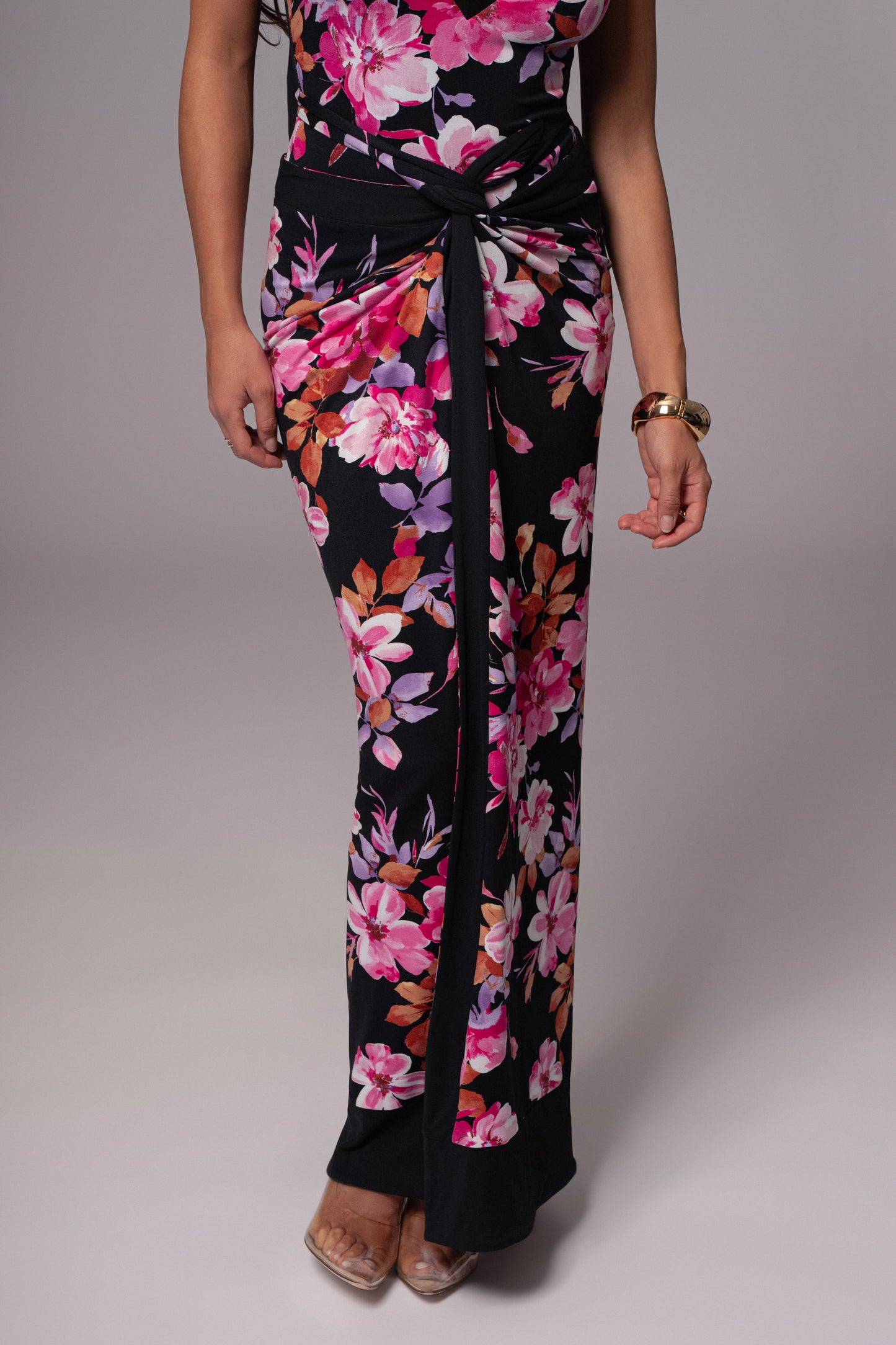 Black Floral Kamie Reversible Skirt Set JLUXLABEL