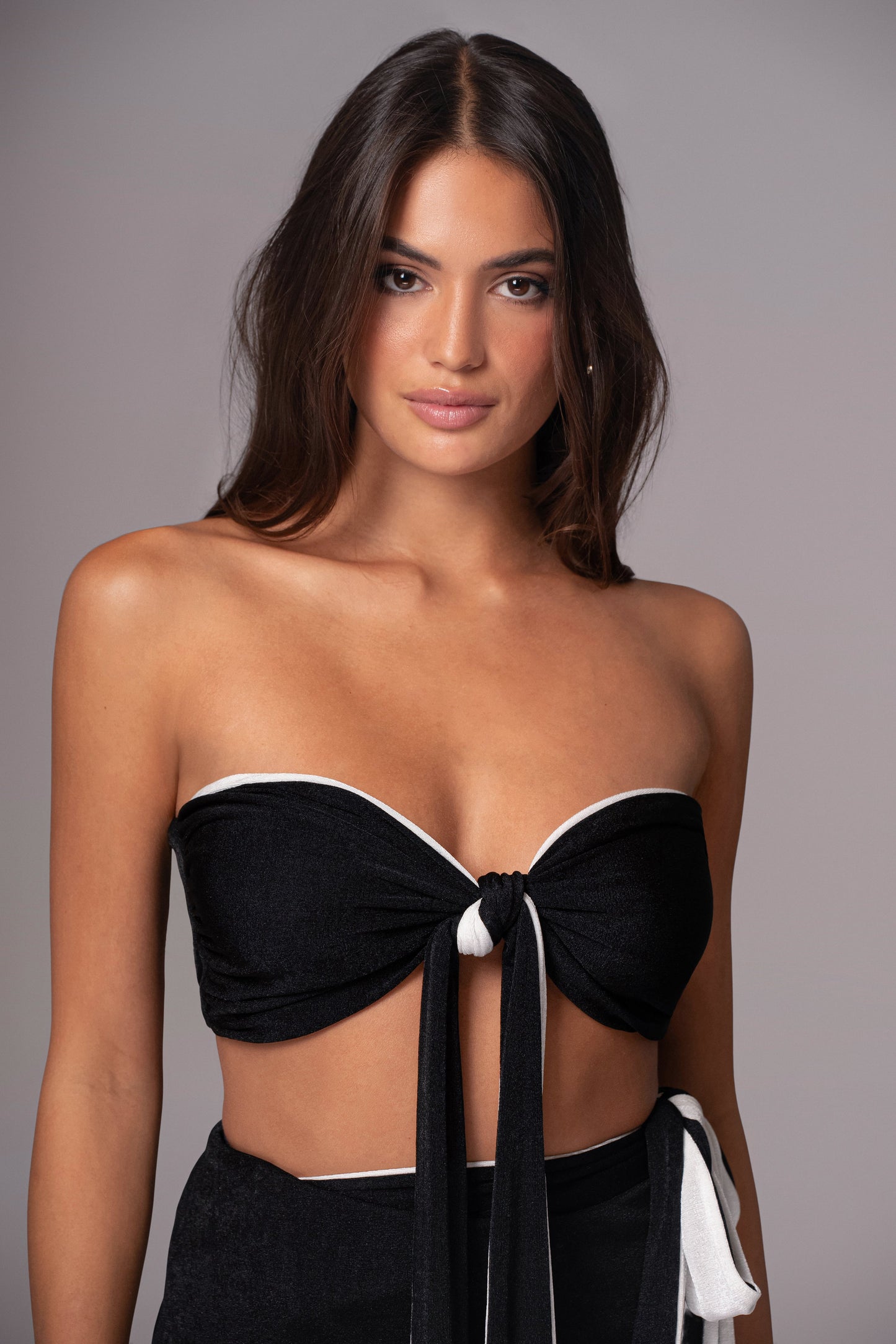 White/Black Venus Reversible Skirt Set JLUXLABEL