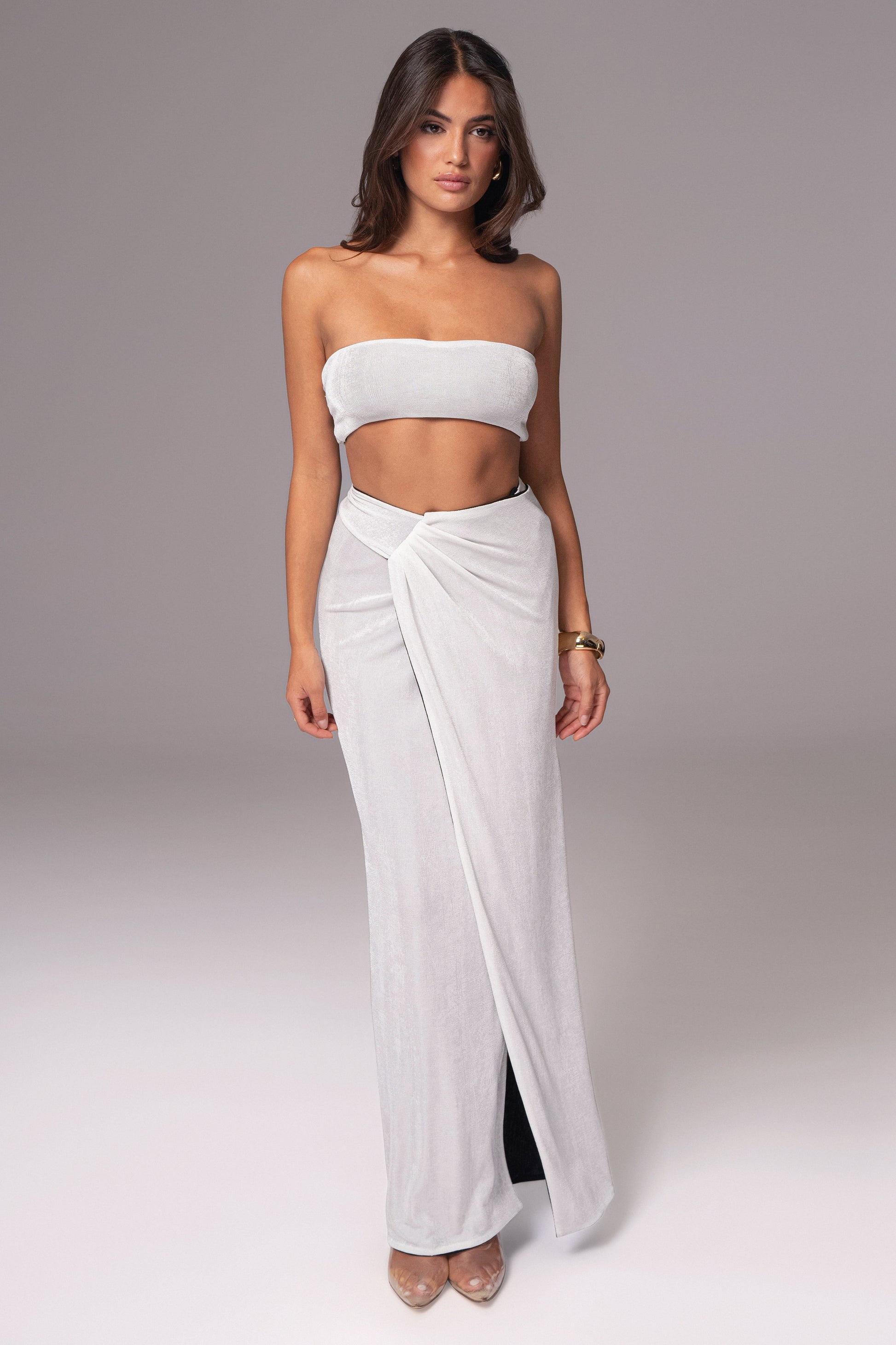 White/Black Venus Reversible Skirt Set JLUXLABEL