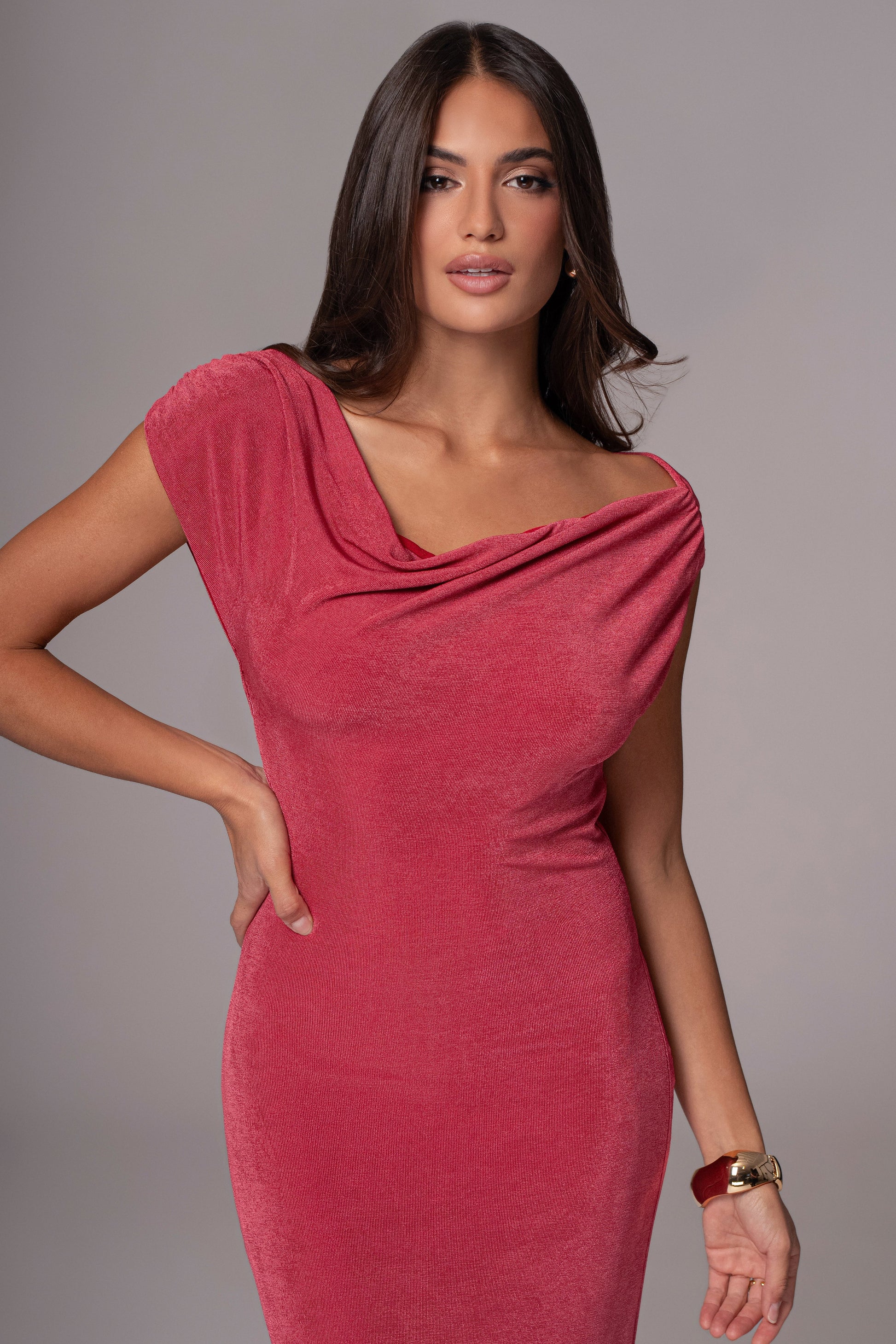 Berry/Red Classic Elegance Reversible Maxi Dress JLUXLABEL