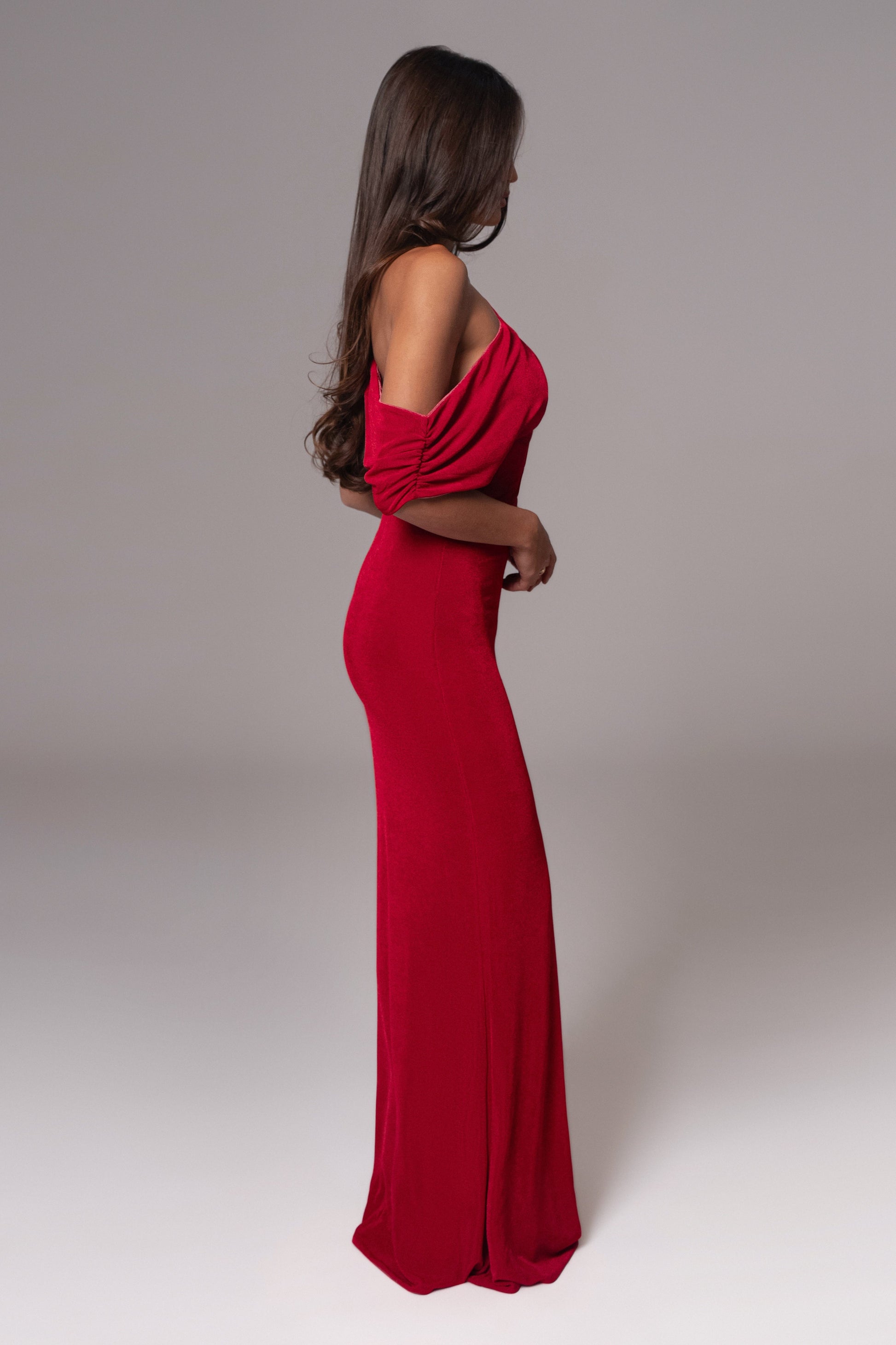 Berry/Red Classic Elegance Reversible Maxi Dress JLUXLABEL