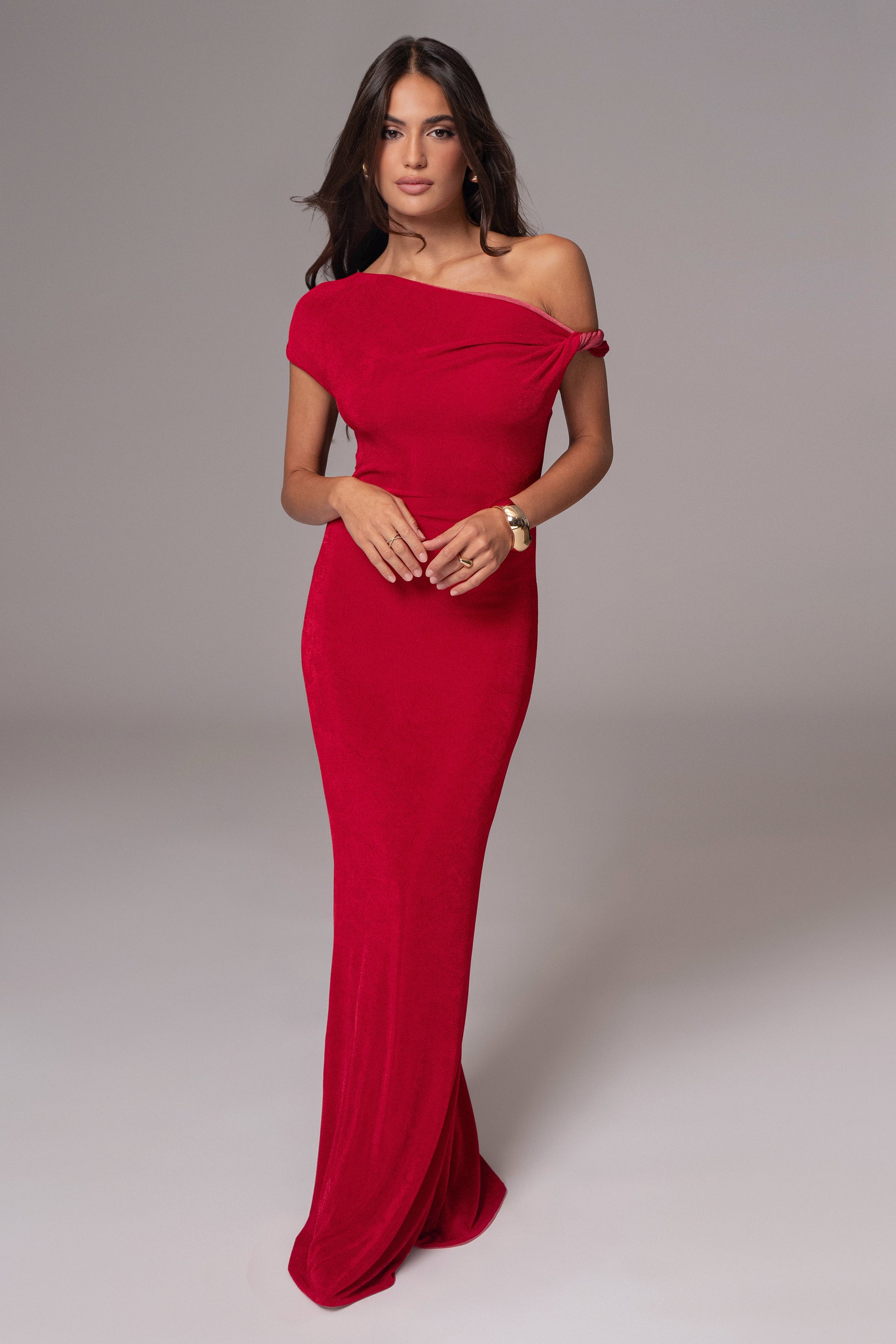 Berry/Red Classic Elegance Reversible Maxi Dress JLUXLABEL