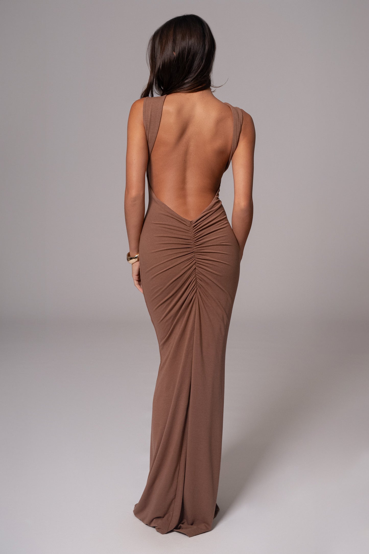 Pecan JLUXBASIX Front And Center Maxi Dress JLUXLABEL