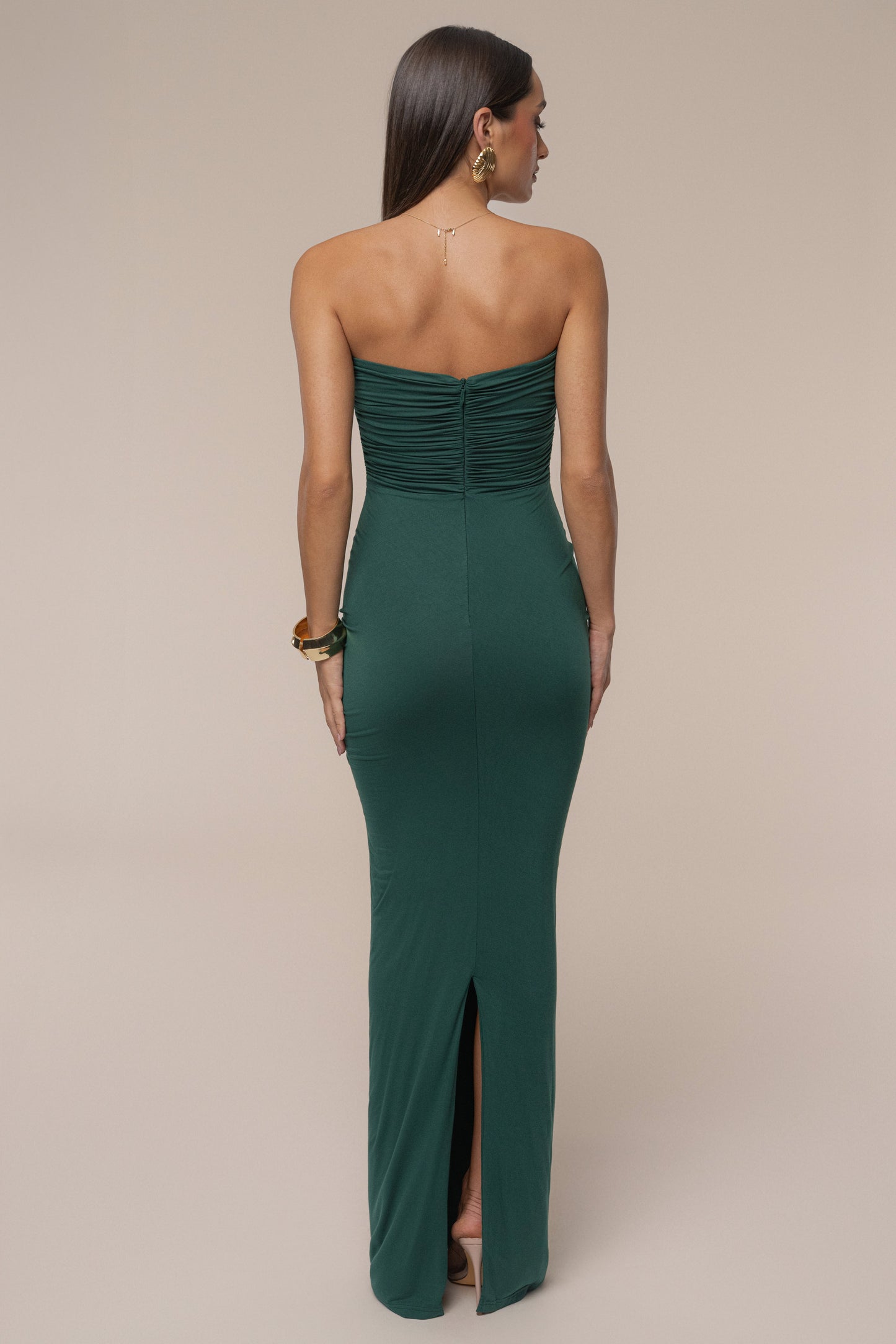 Emerald Atlantis Drape Maxi Dress JLUXLABEL
