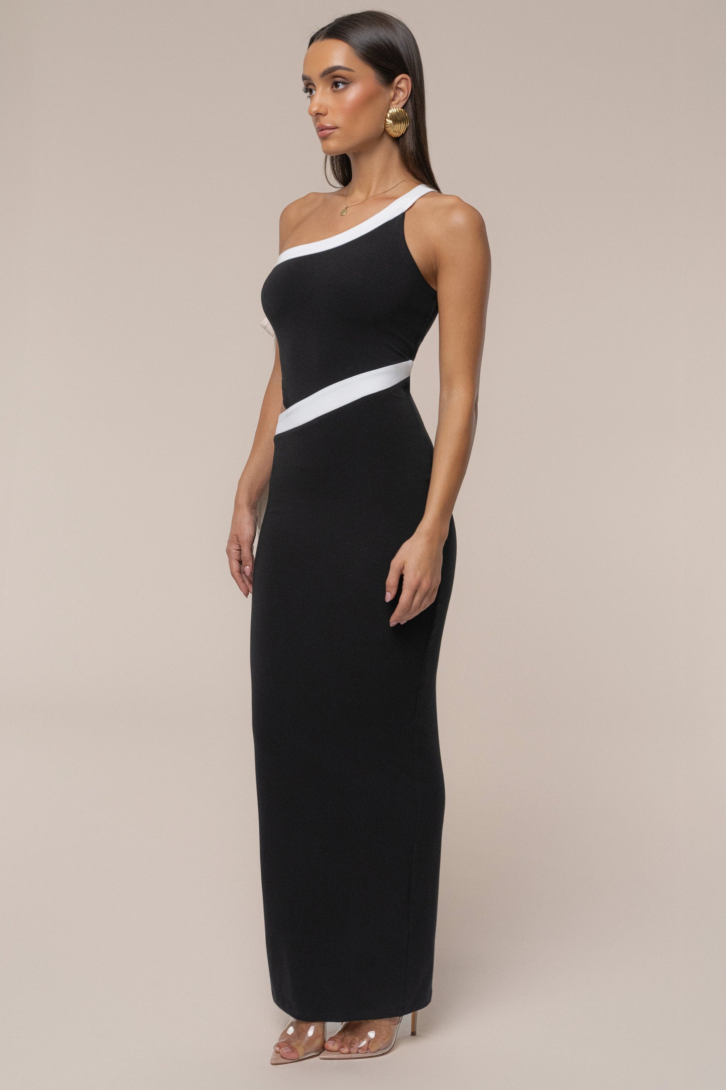 Black Jorden Contrast Maxi Dress JLUXLABEL
