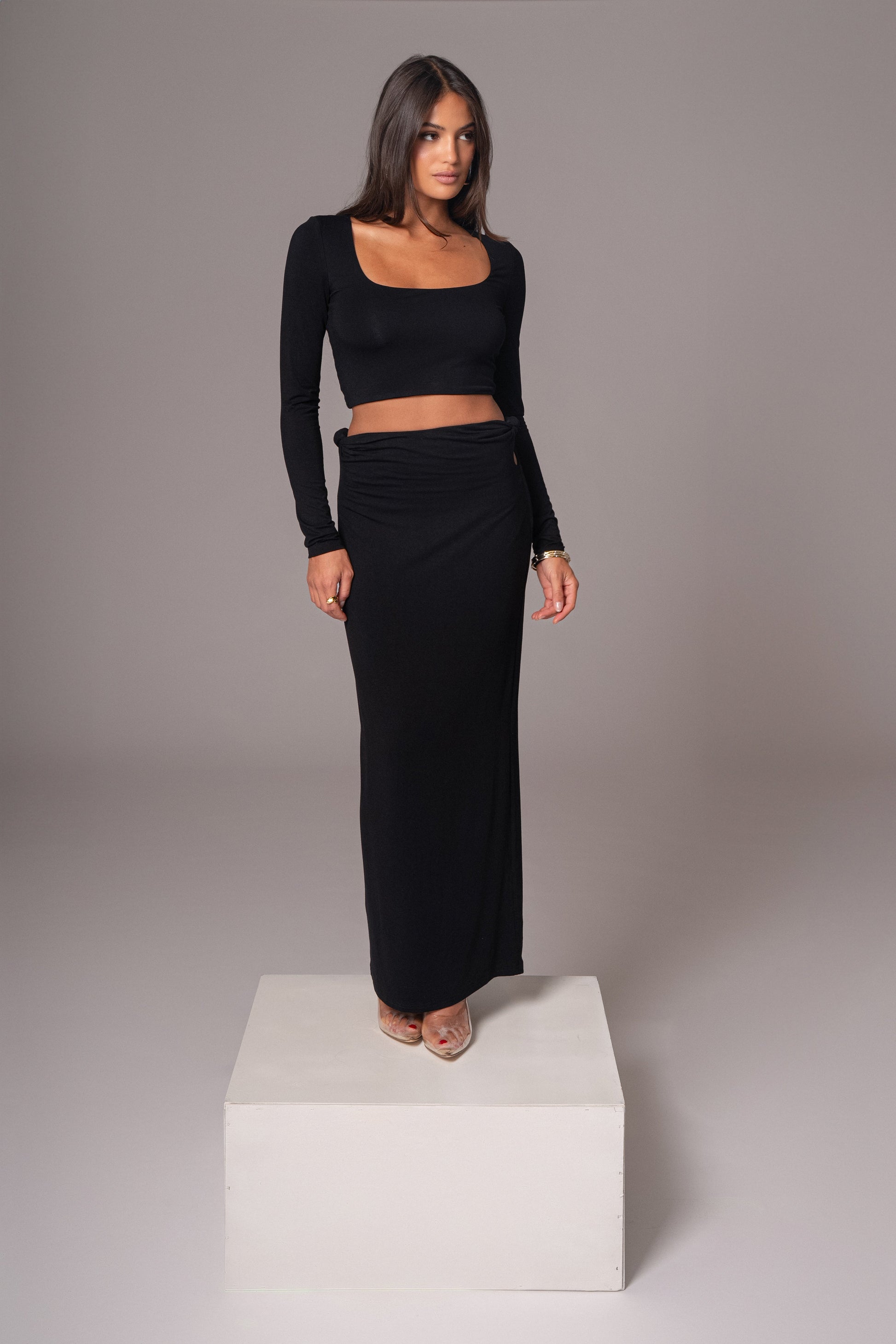 Black Geneva Skirt Set JLUXLABEL