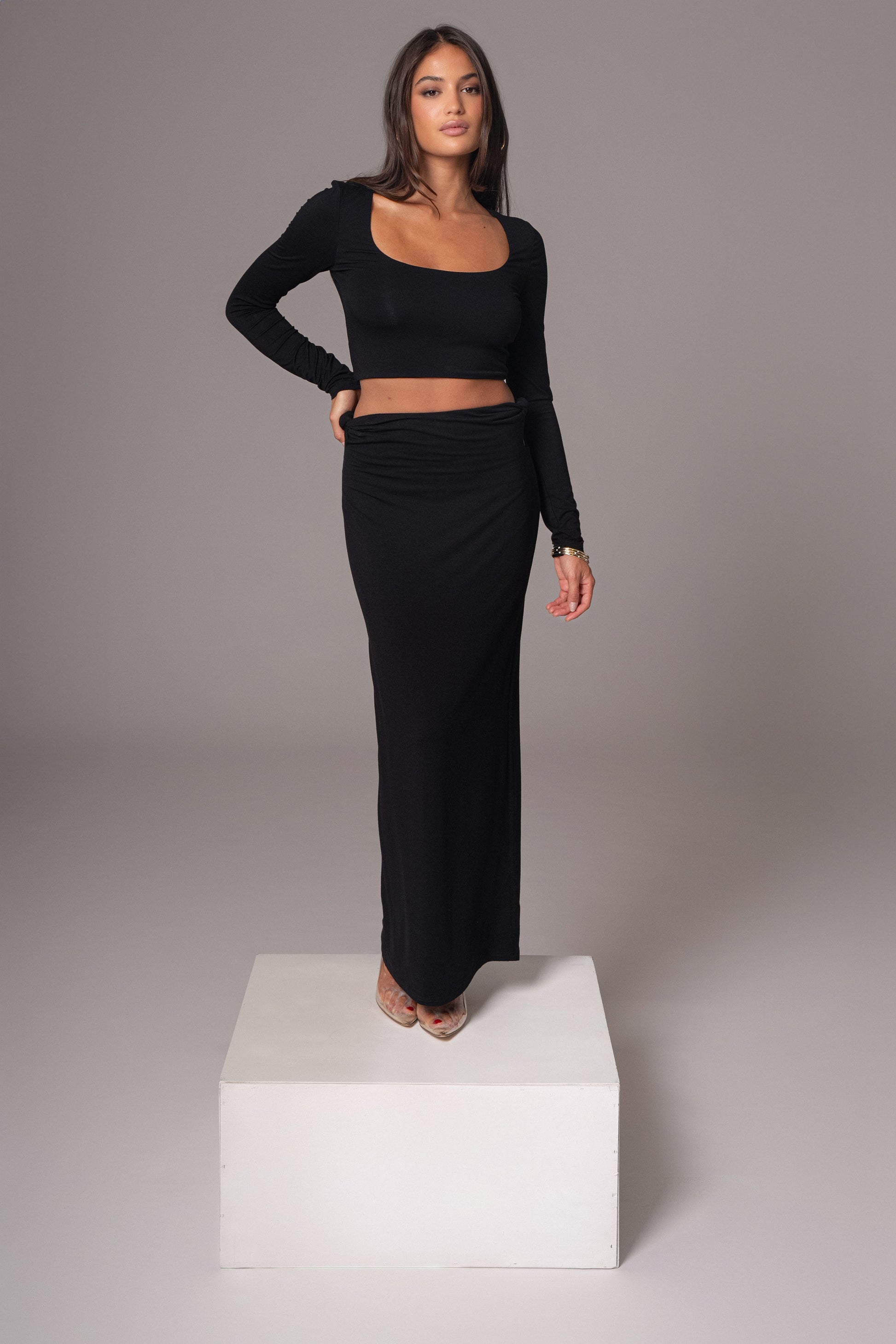 Black Geneva Skirt Set JLUXLABEL