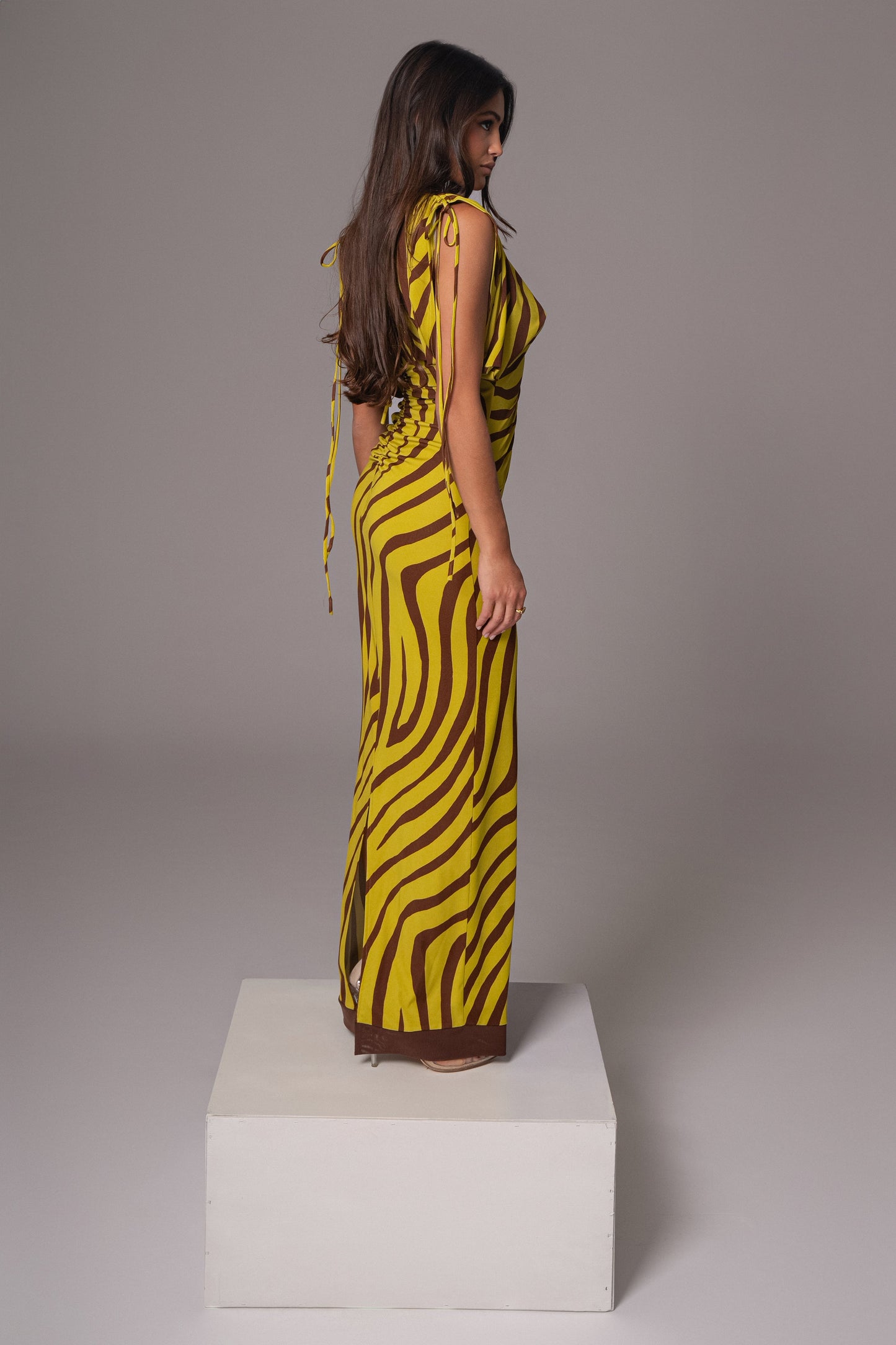 Lime Print Occasion Print Maxi Dress JLUXLABEL