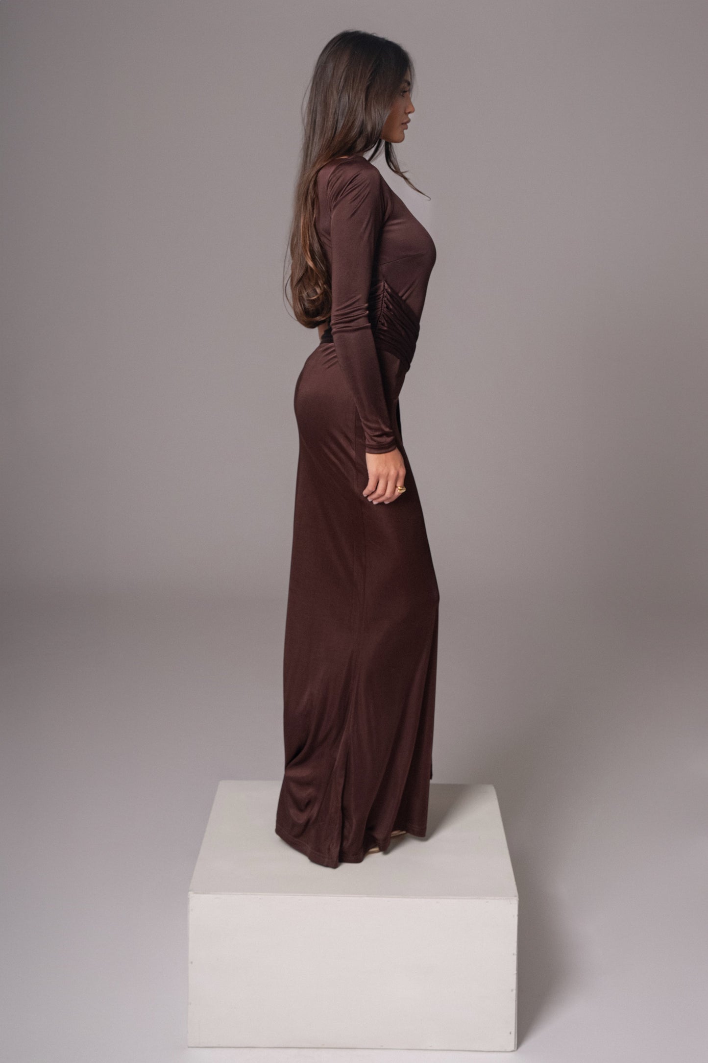 Chocolate Muoi Maxi Dress JLUXLABEL