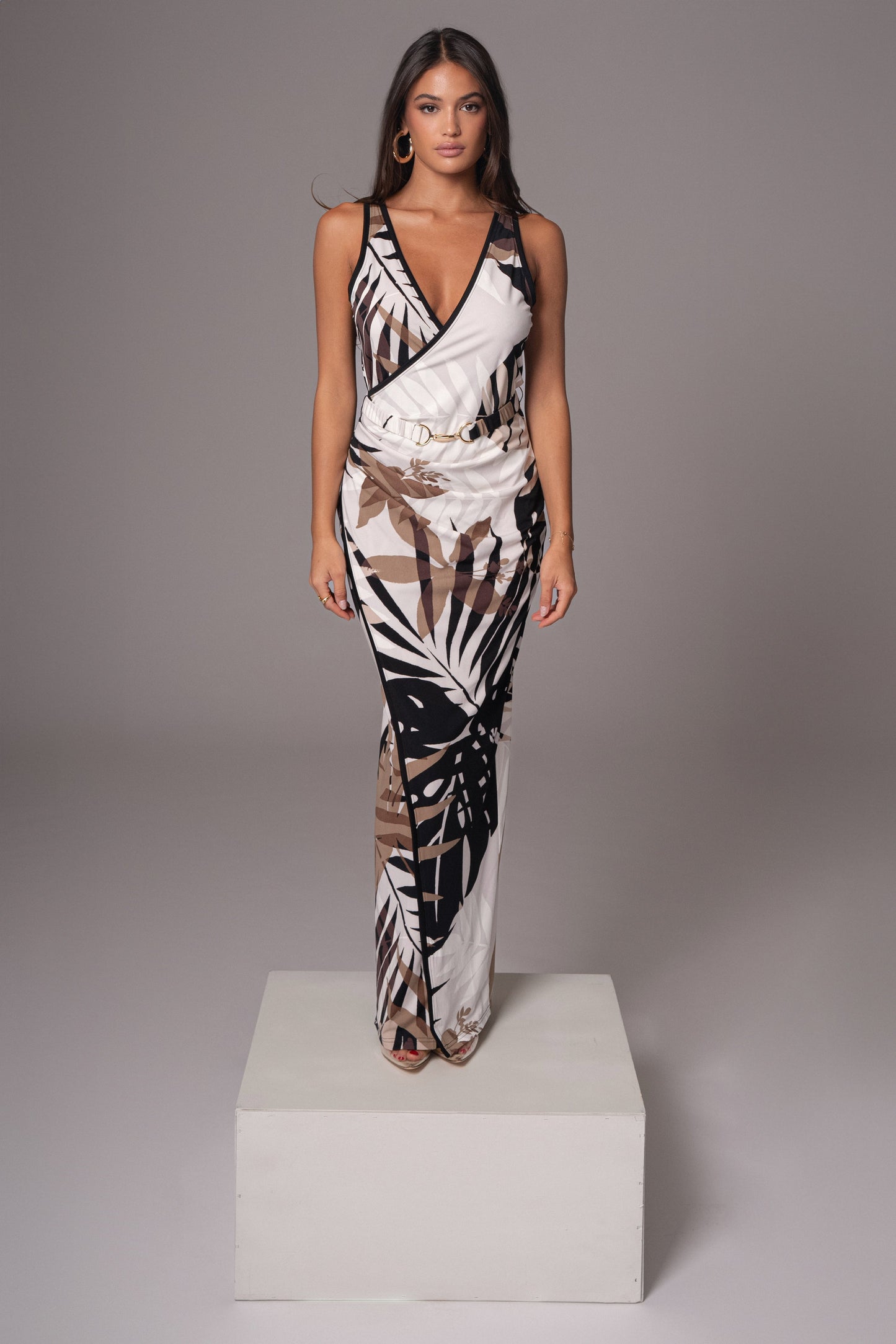 Tropical Print Revival Wrap Dress JLUXLABEL