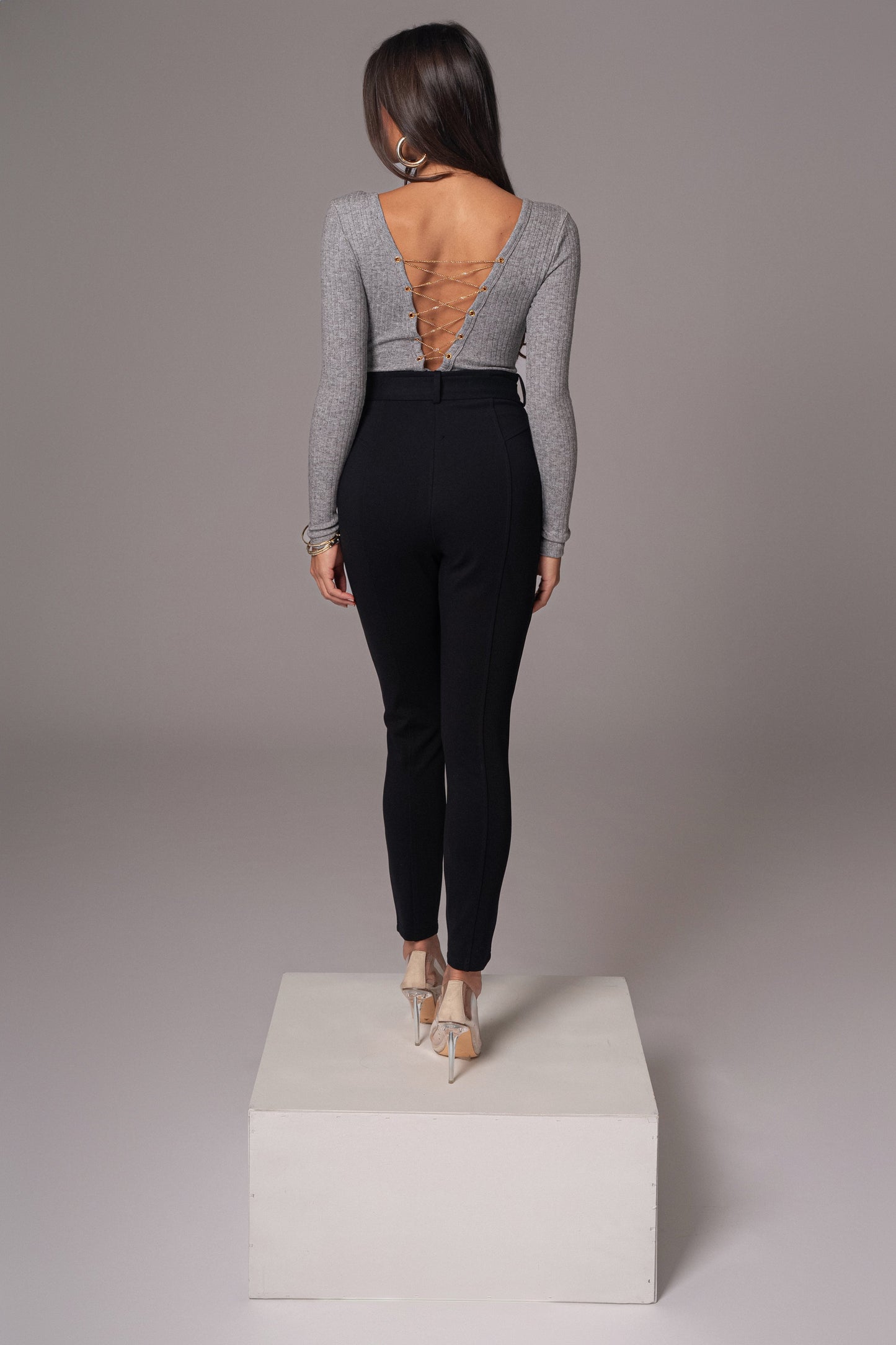 Black Golden Buckled Pants JLUXLABEL