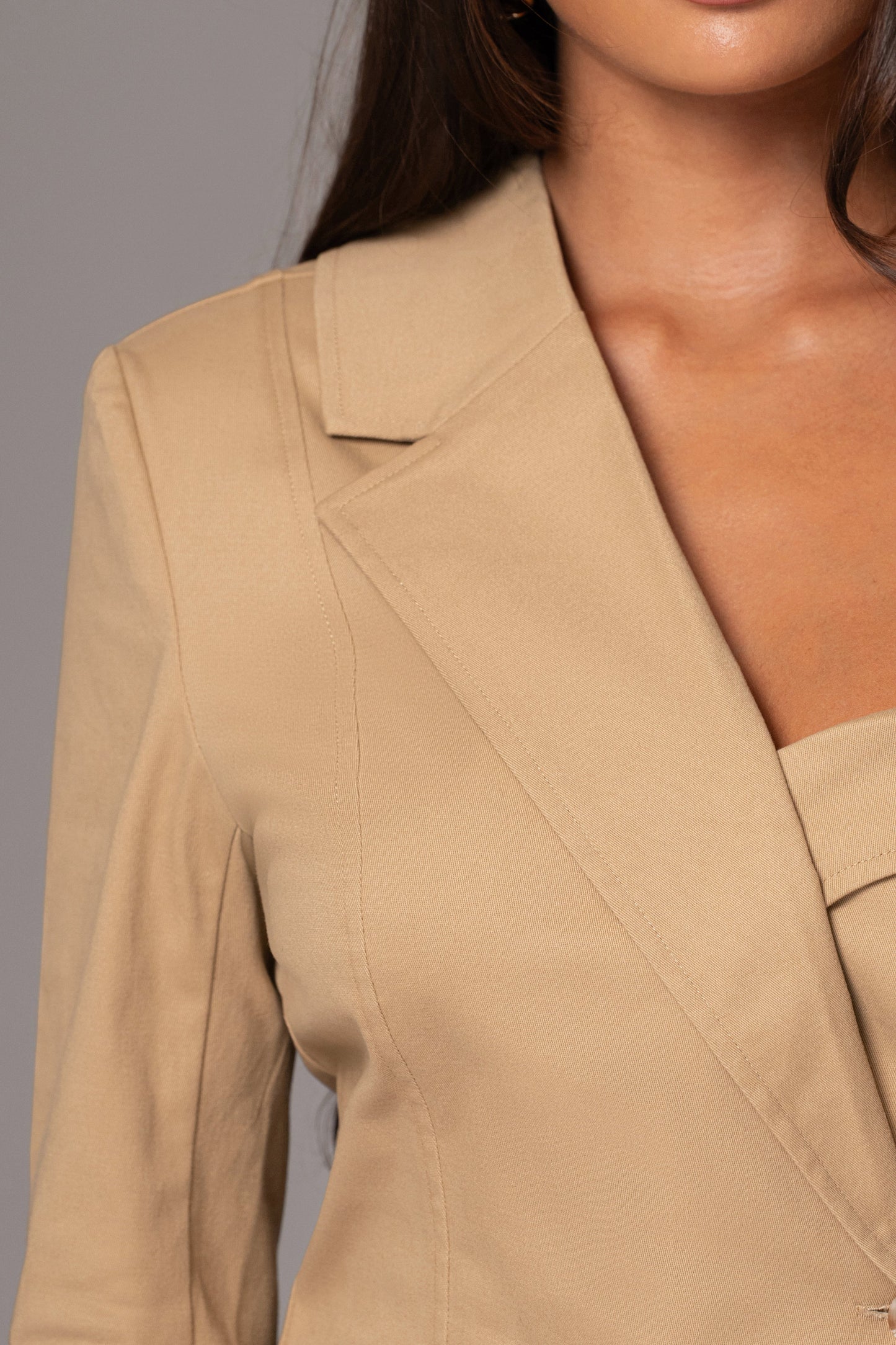 Khaki Amal One Shoulder Top JLUXLABEL