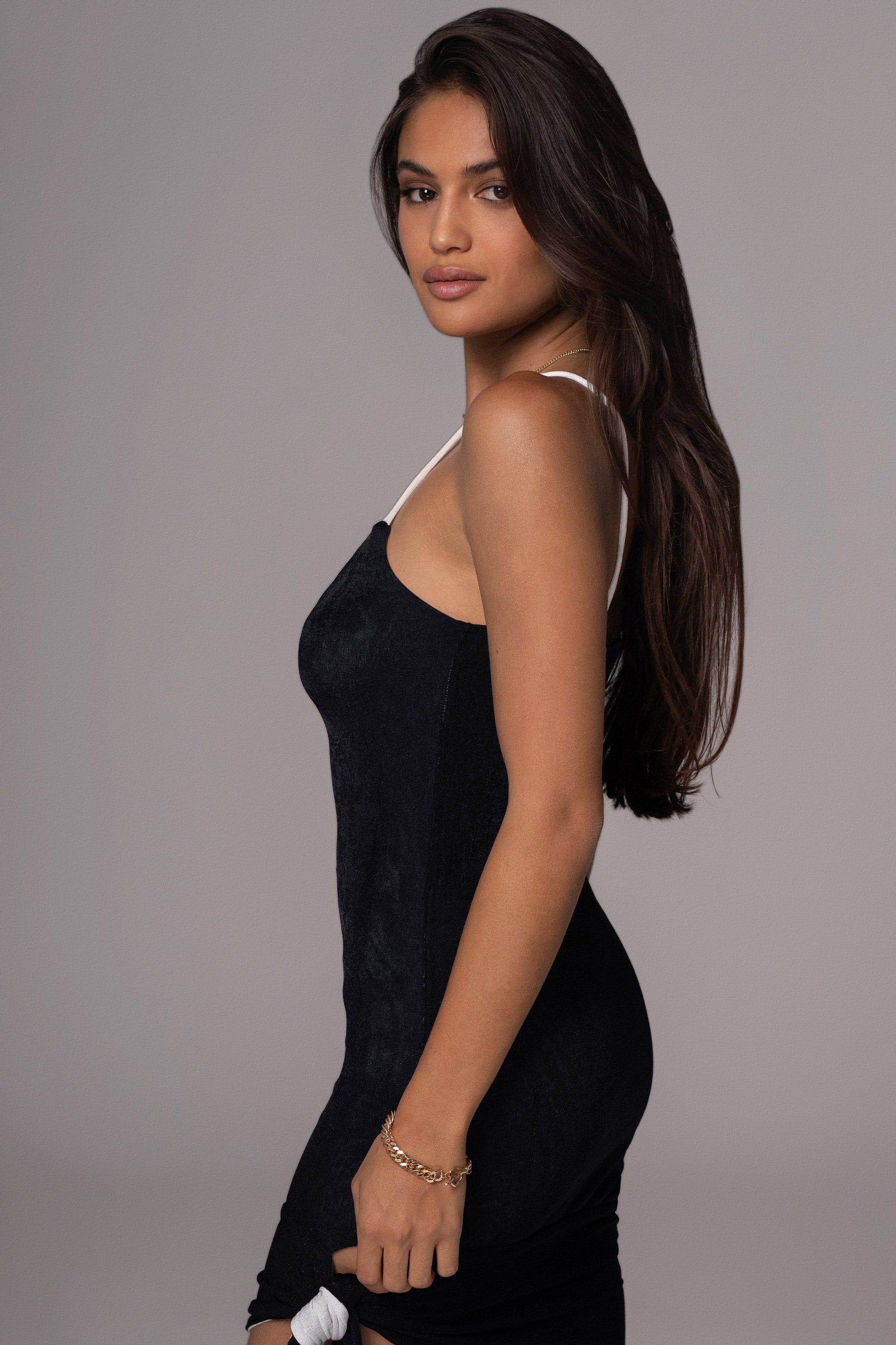 White/Black Mirage Reversible Mini Dress JLUXLABEL