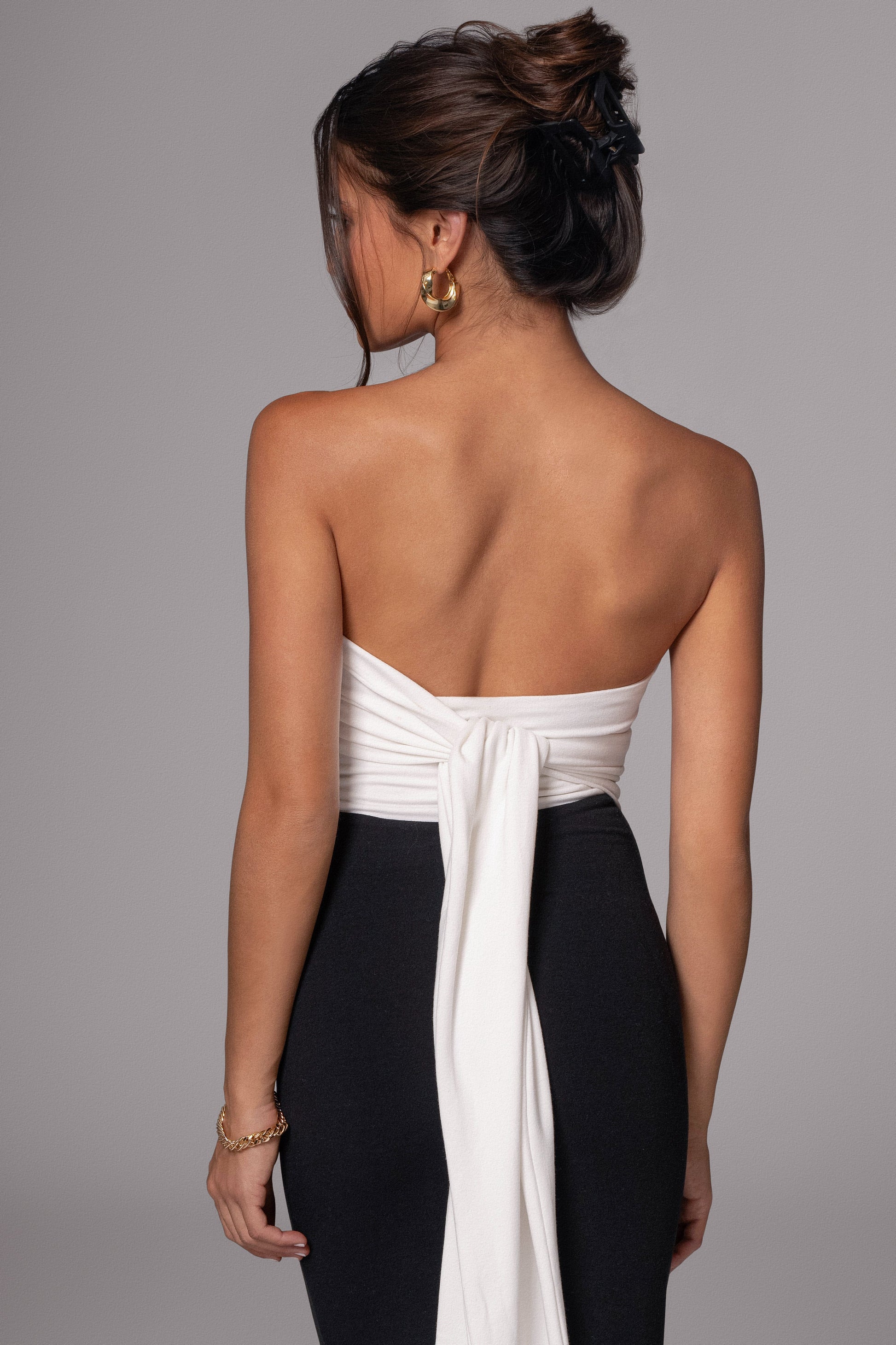 Black/Beige Dominic Reversible Maxi Dress JLUXLABEL