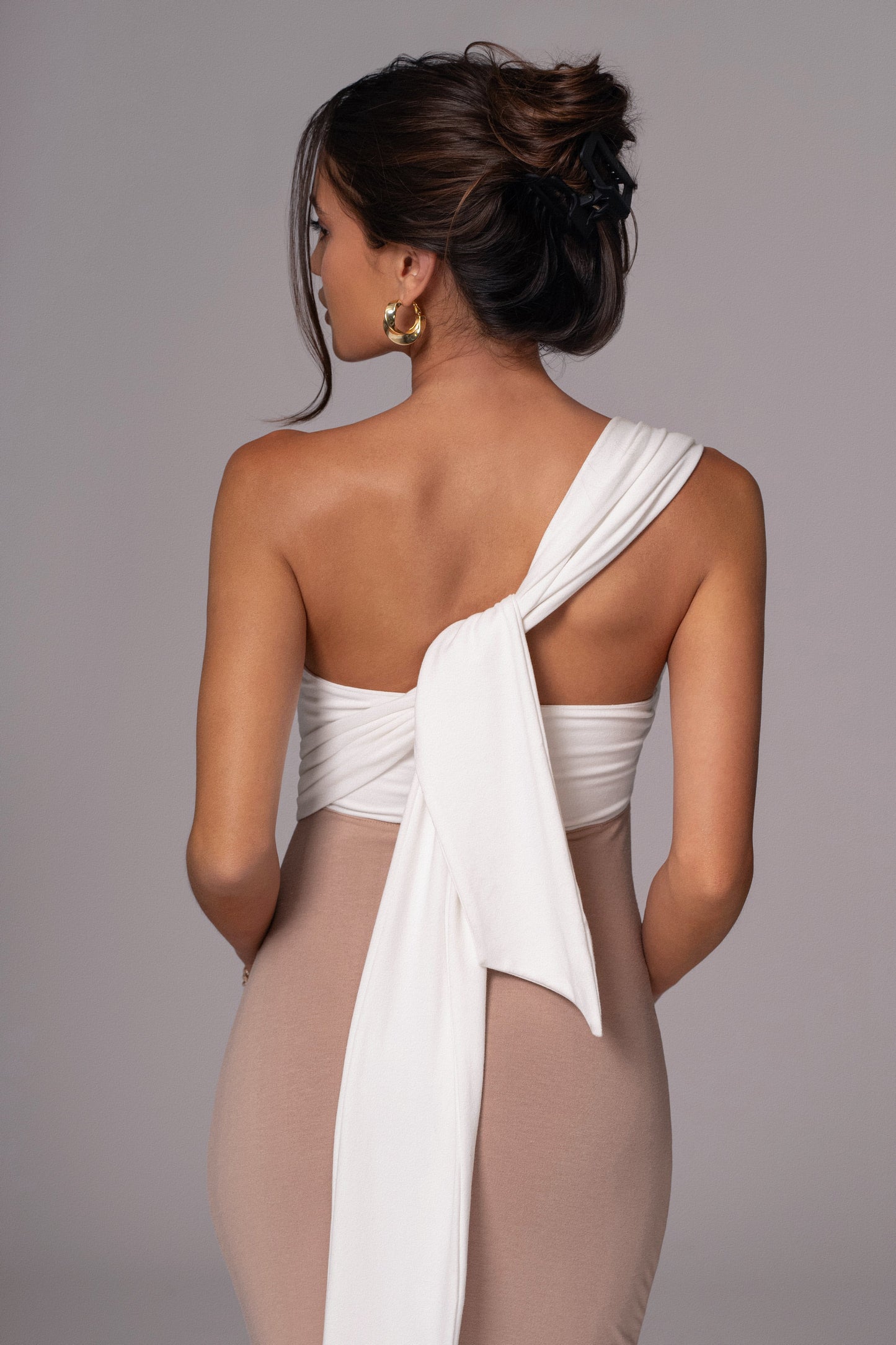 Black/Beige Dominic Reversible Maxi Dress JLUXLABEL