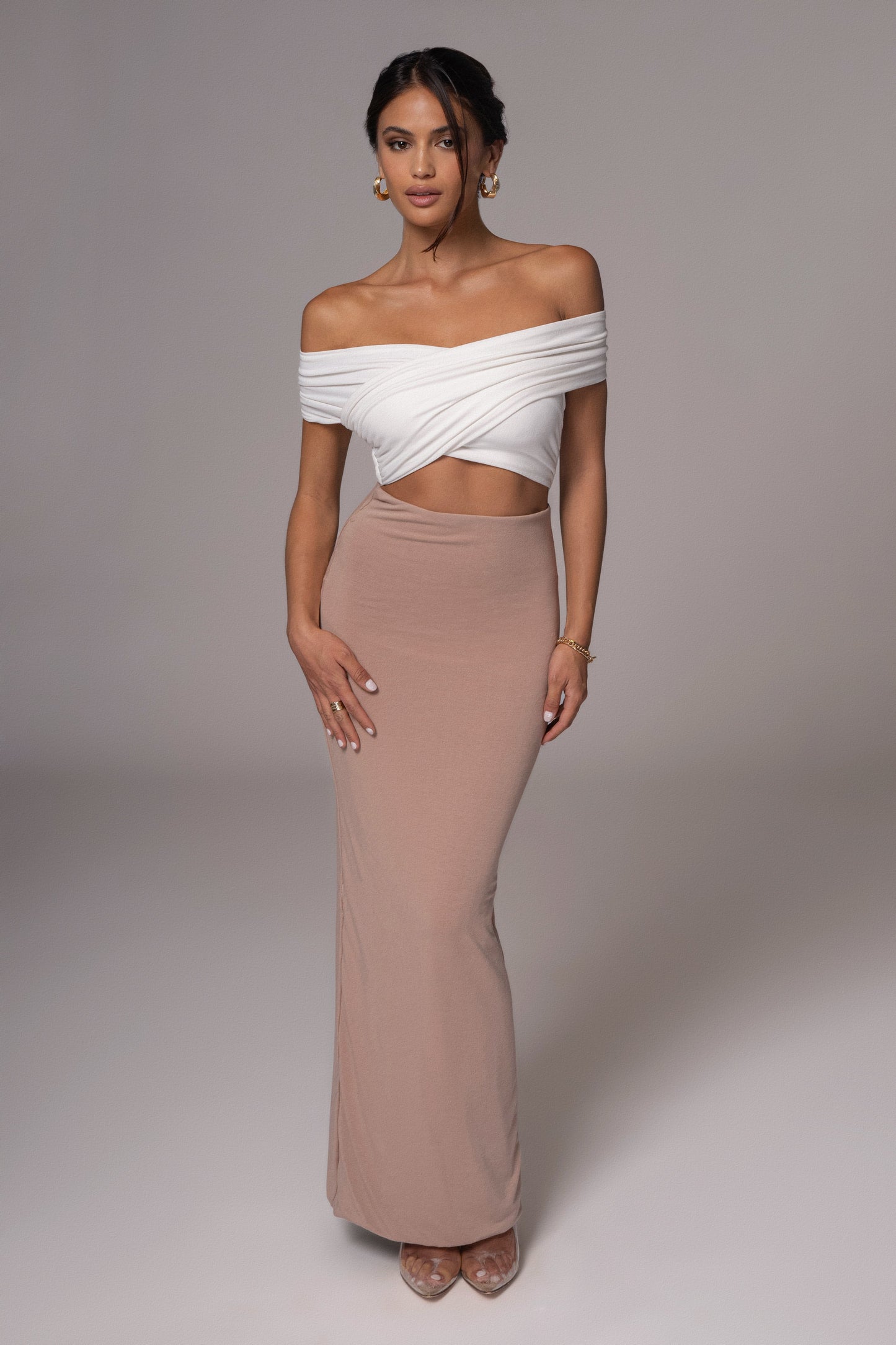 Black/Beige Dominic Reversible Maxi Dress JLUXLABEL