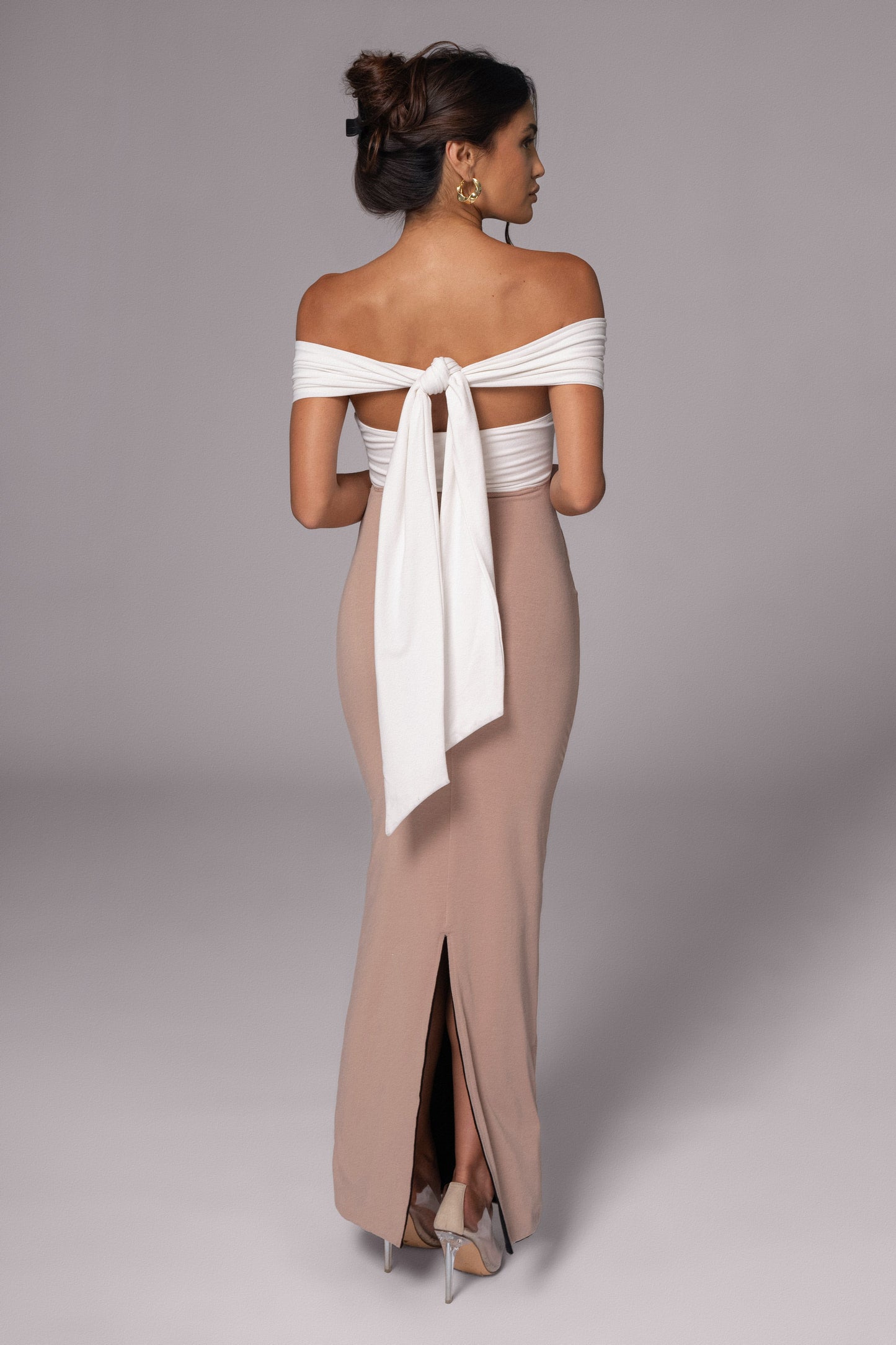 Black/Beige Dominic Reversible Maxi Dress JLUXLABEL