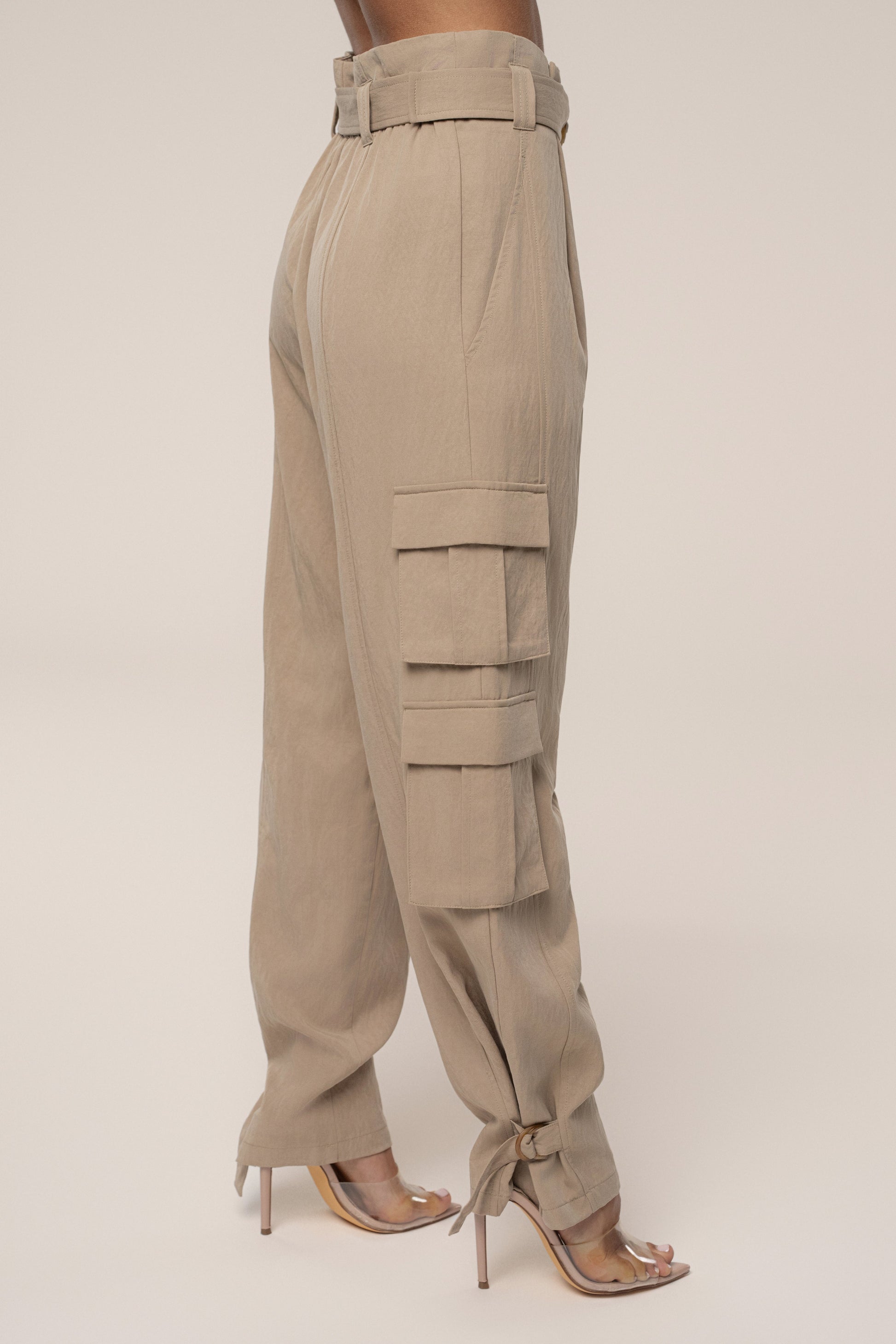 Tan Boundless Belted Cargo Pants JLUXLABEL