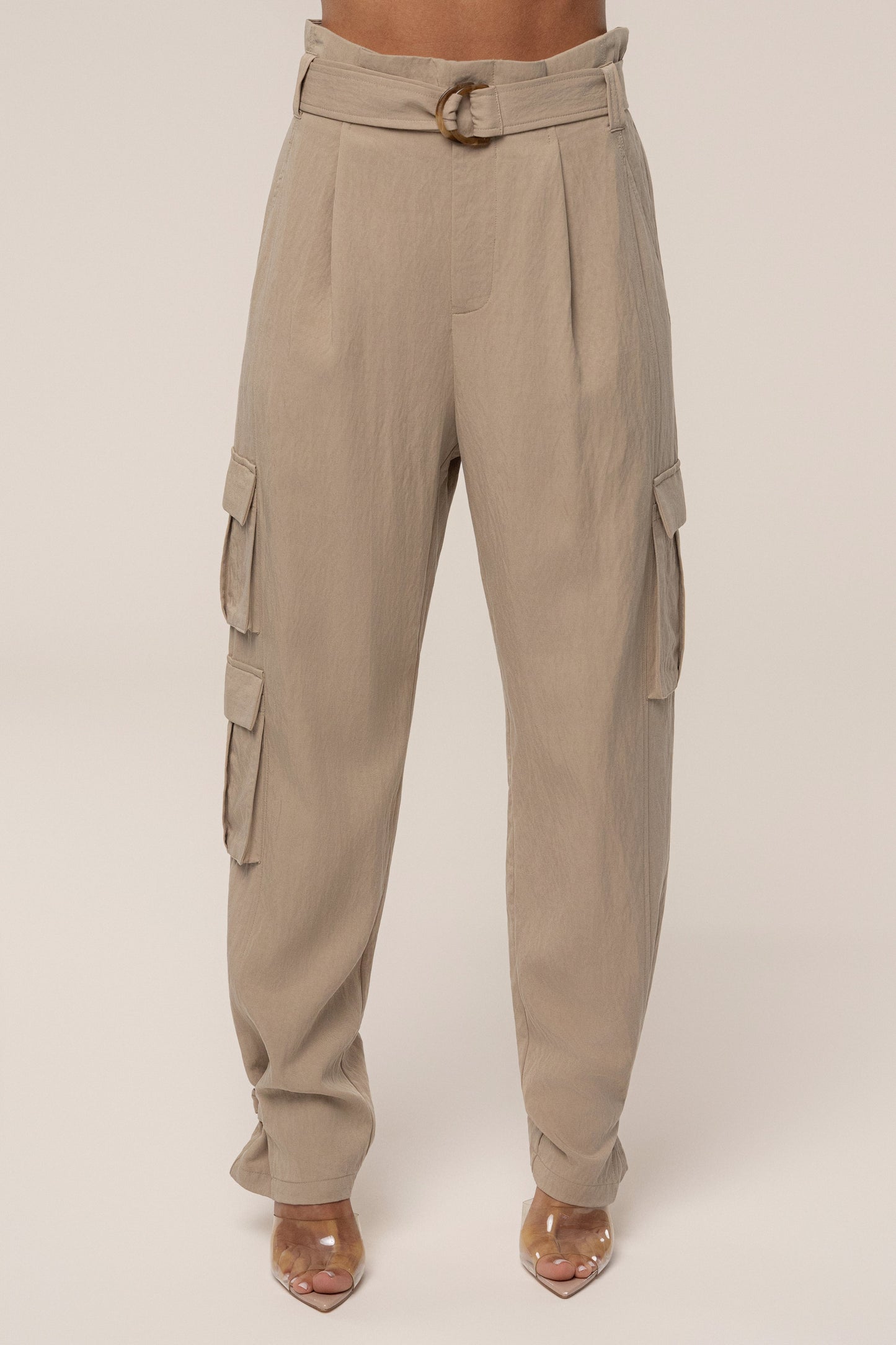 Tan Boundless Belted Cargo Pants JLUXLABEL