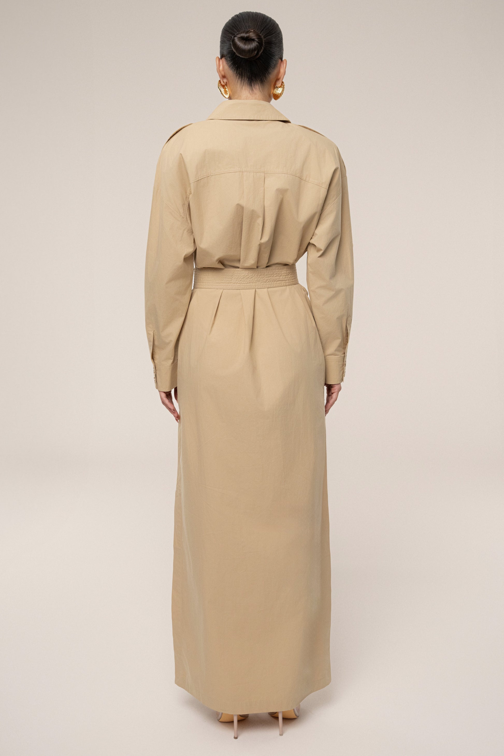 Khaki Harbor Shore Belted Maxi Dress JLUXLABEL