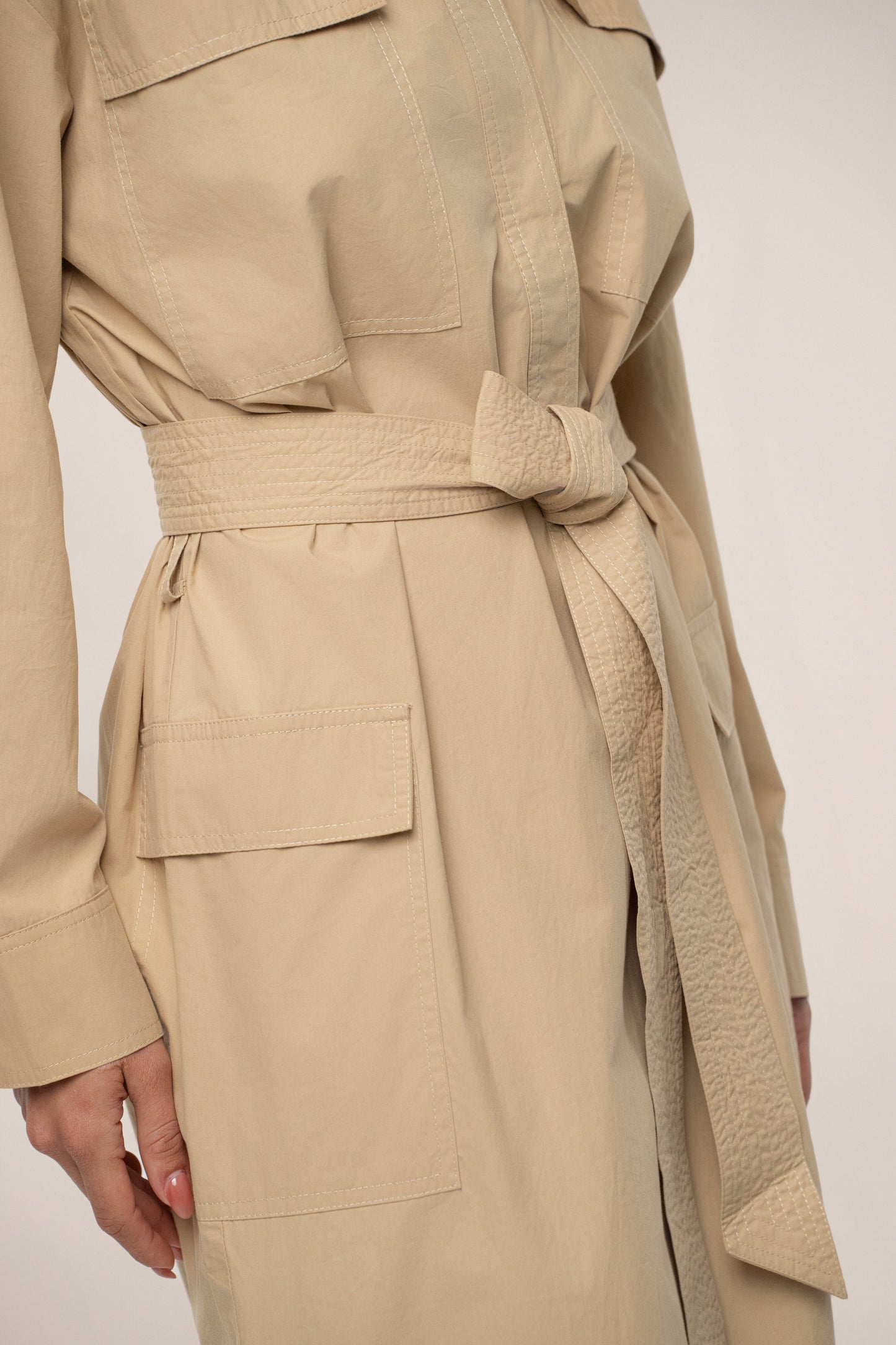 Khaki Harbor Shore Belted Maxi Dress JLUXLABEL