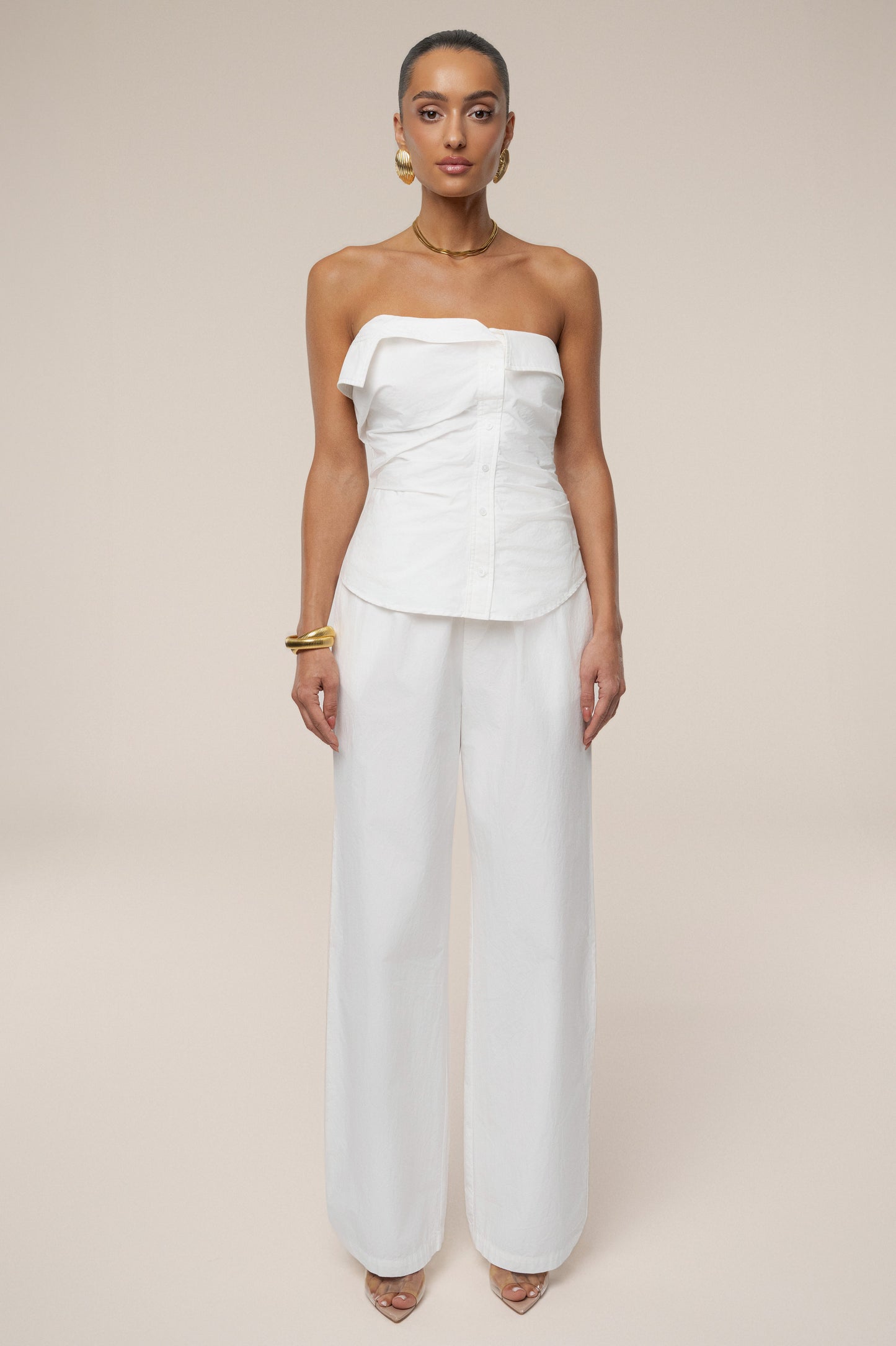 Ivory Riviera Fold Over Top JLUXLABEL
