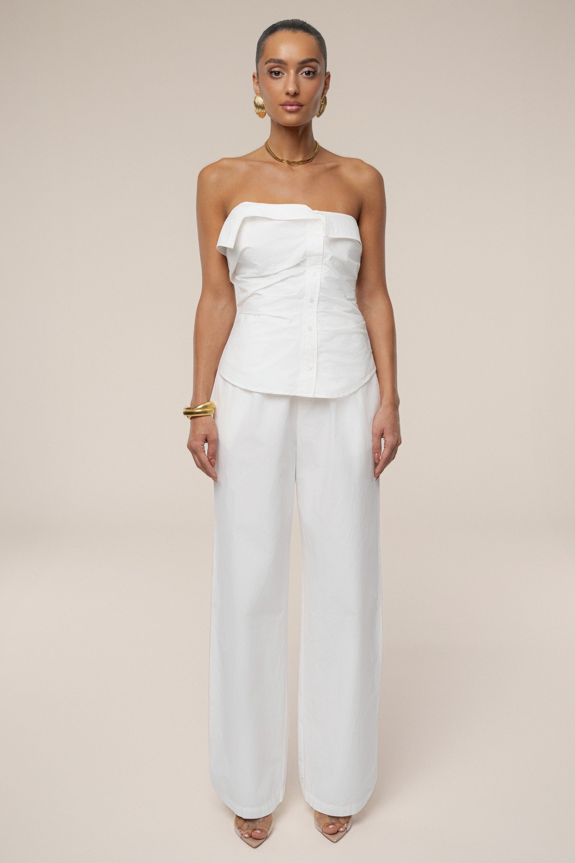 Ivory Riviera Fold Over Top JLUXLABEL