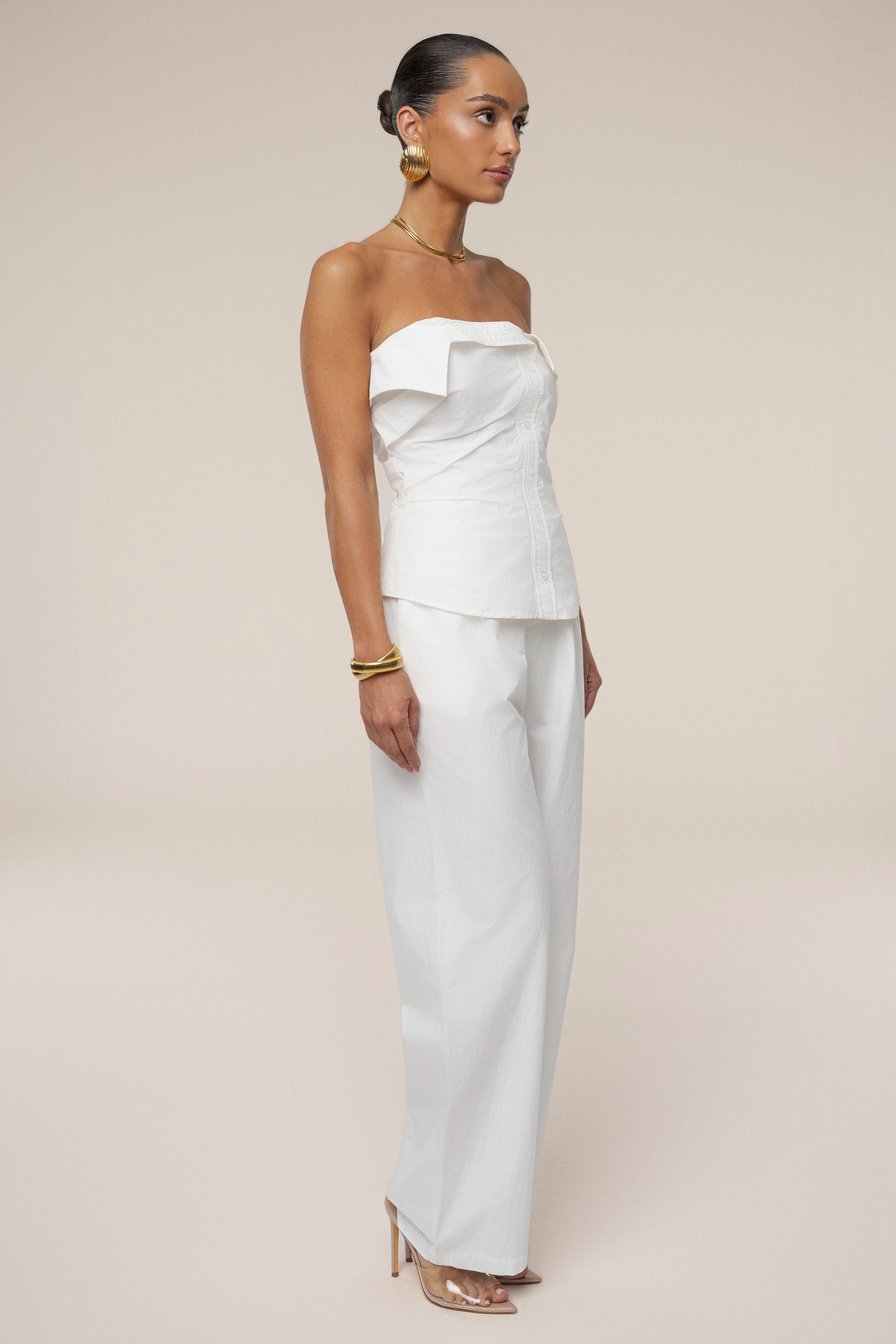 Ivory Riviera Fold Over Top JLUXLABEL