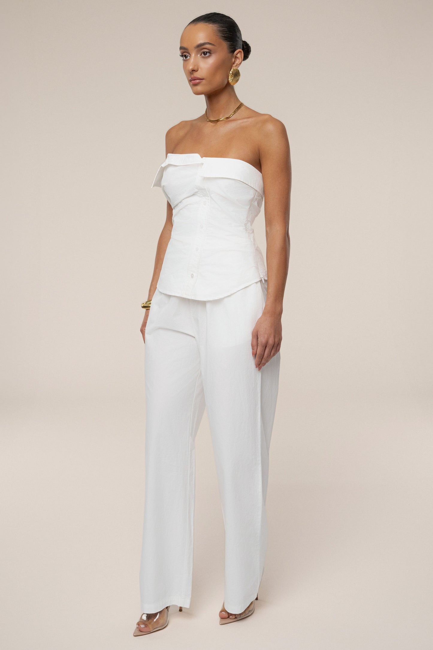 Ivory Riviera Fold Over Top JLUXLABEL