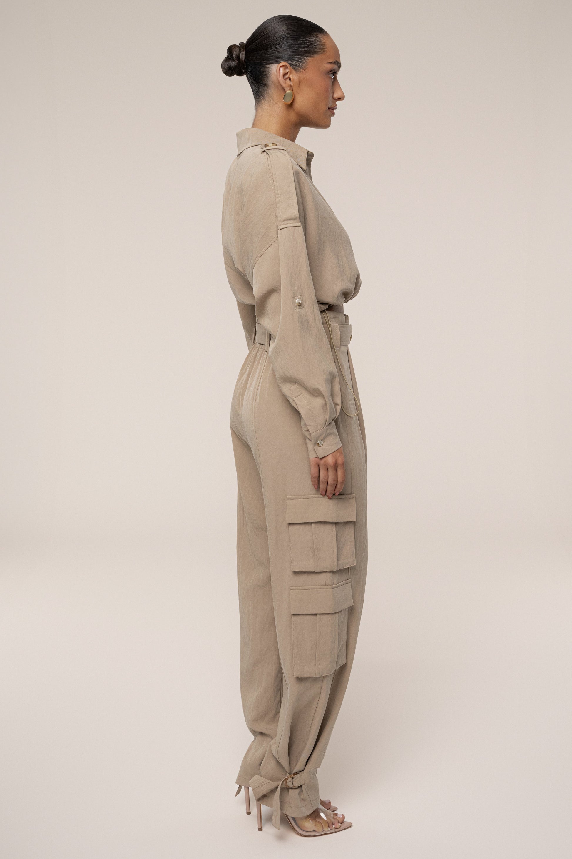 Tan Boundless Belted Cargo Pants JLUXLABEL