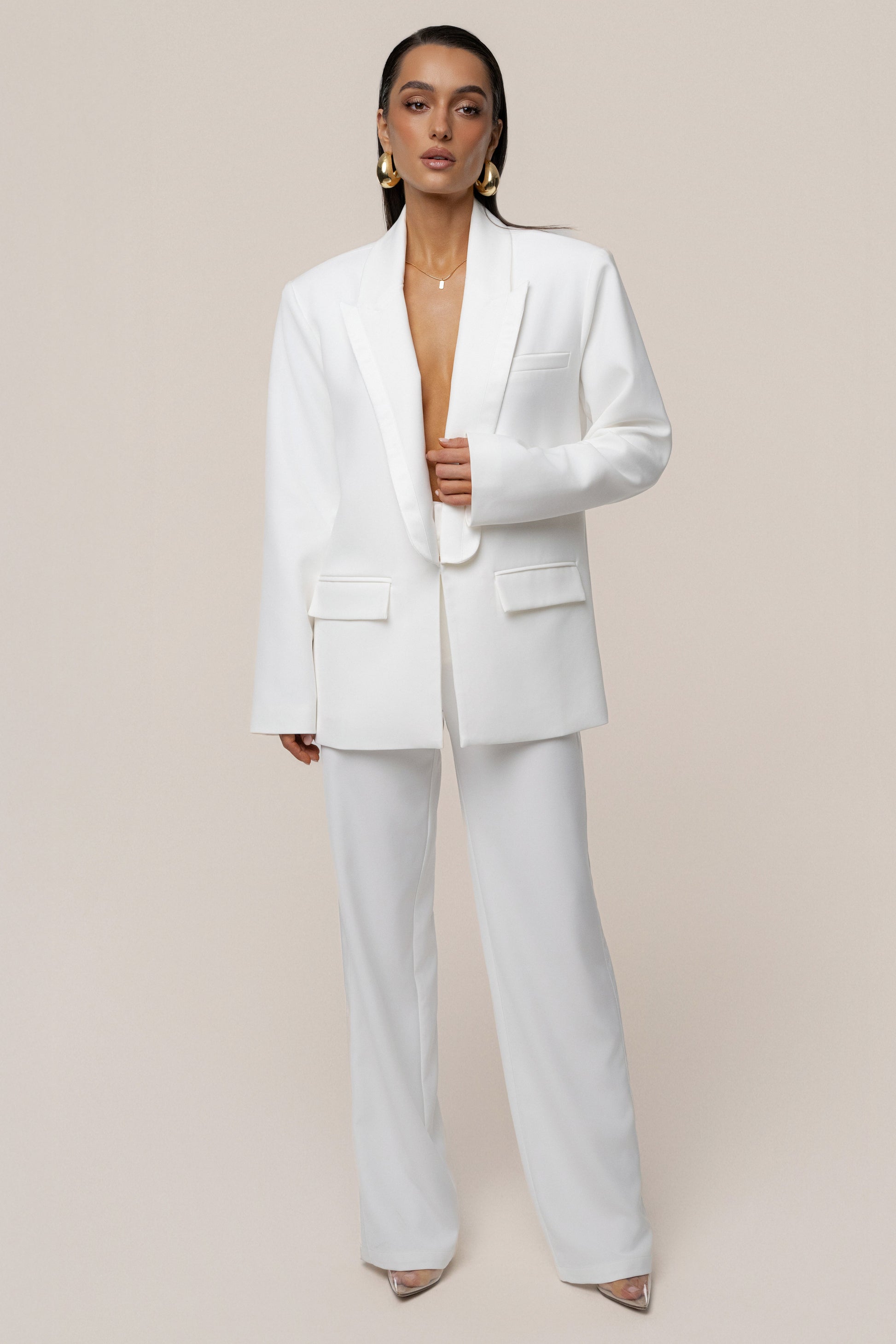 Ivory Suite Life Woven Blazer JLUXLABEL