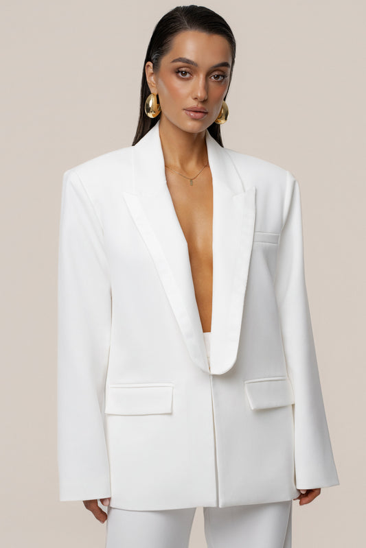 Ivory Suite Life Woven Blazer JLUXLABEL