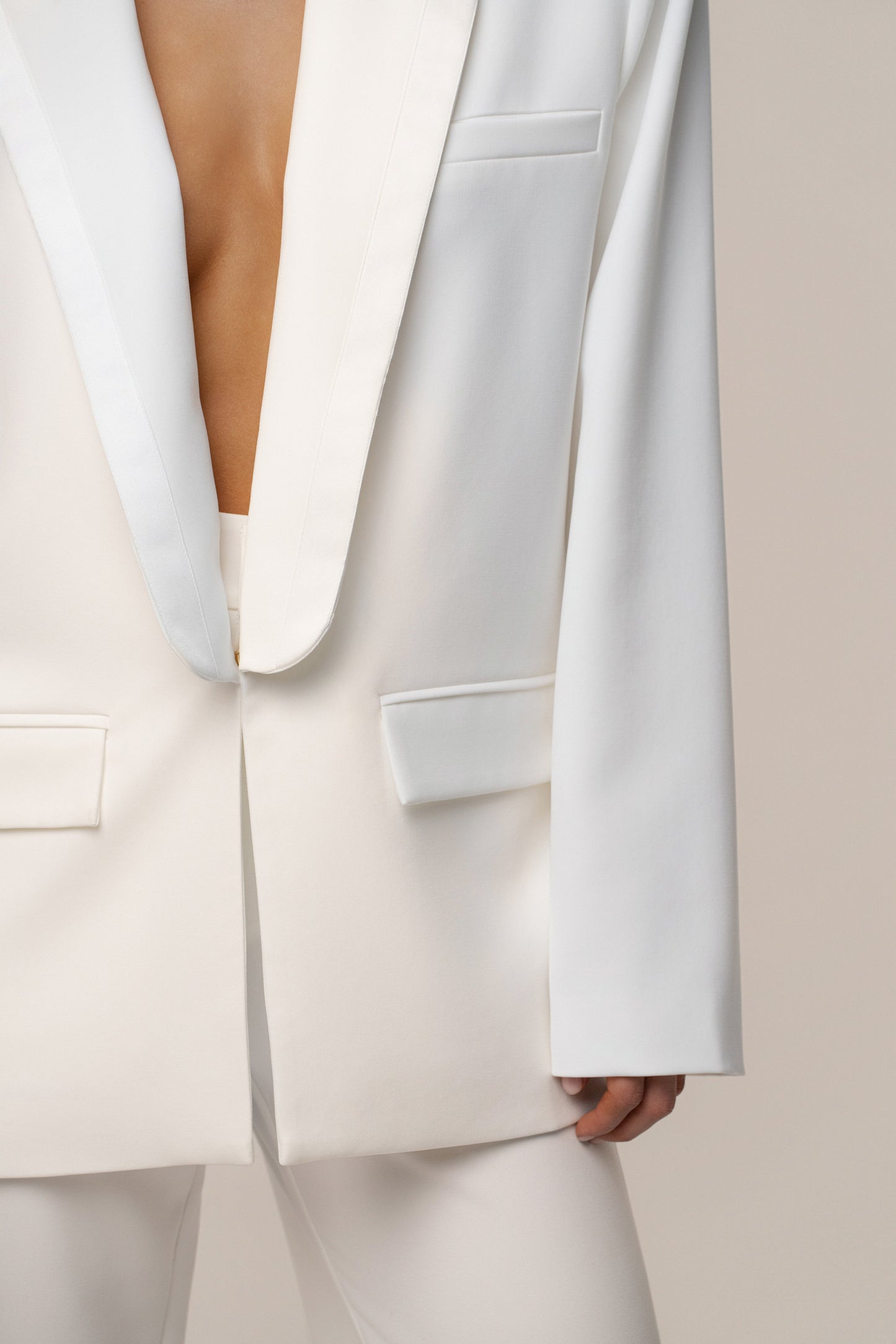 Ivory Suite Life Woven Blazer JLUXLABEL
