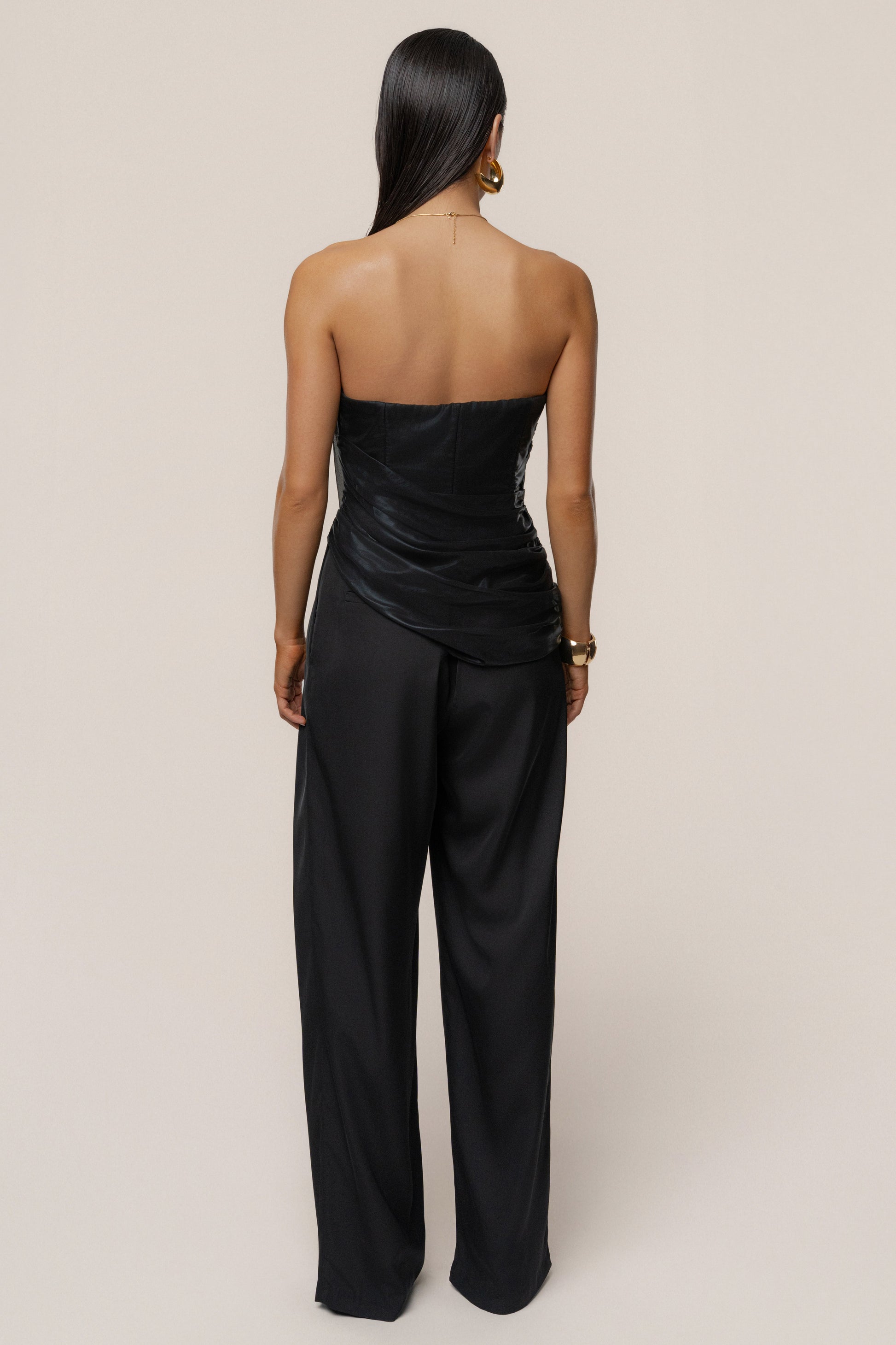 Black Soirée Metallic Top JLUXLABEL