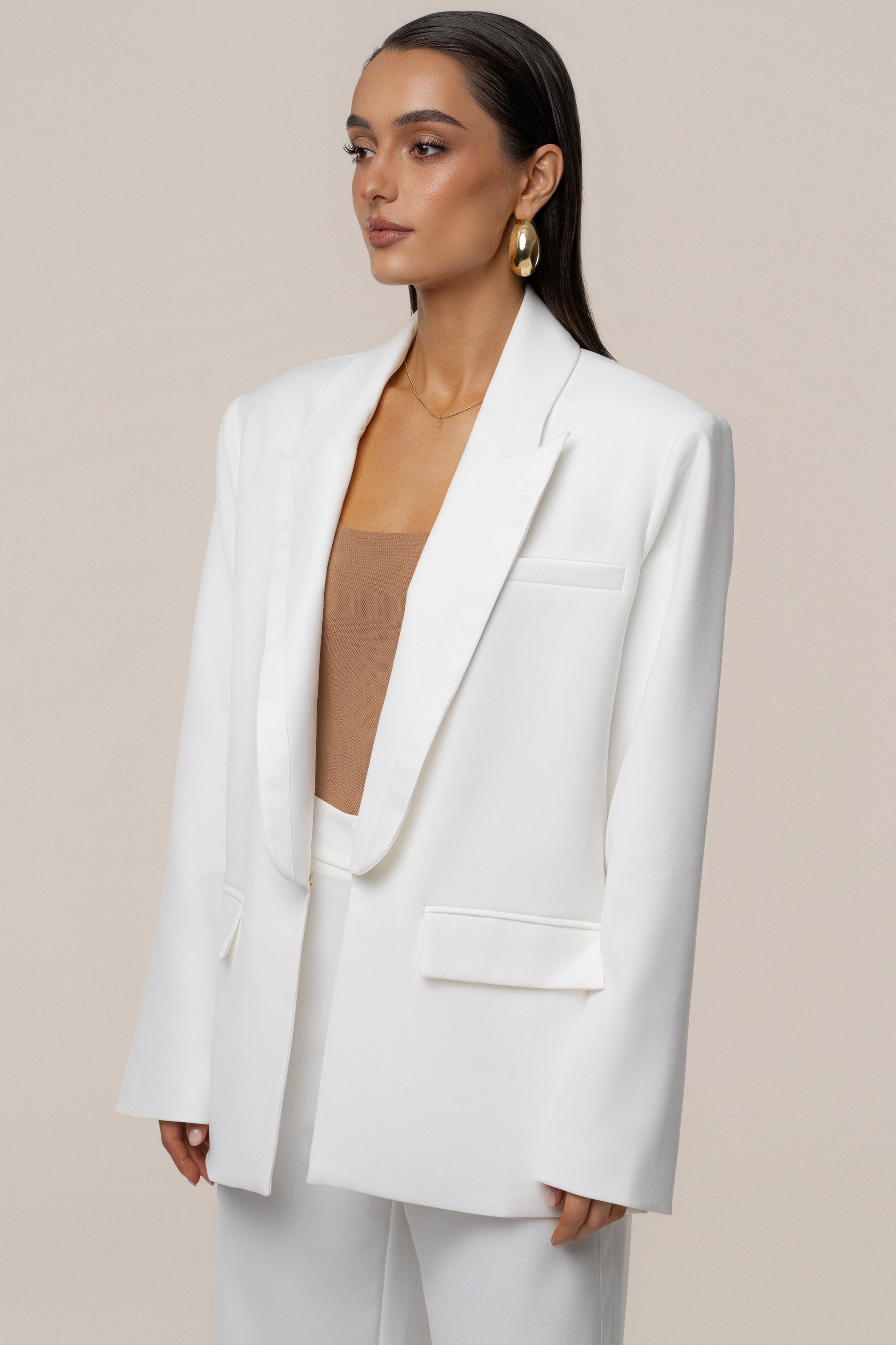 Ivory Suite Life Woven Blazer JLUXLABEL