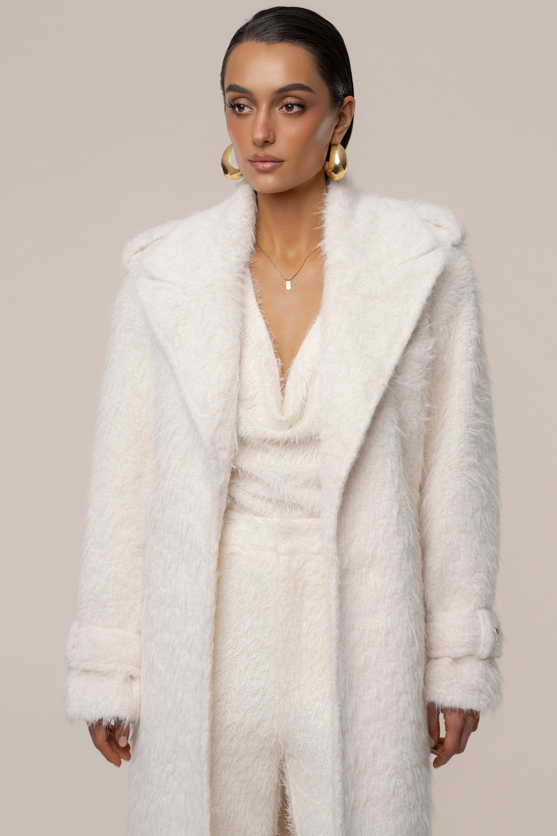 Ivory Warm Layers Oversize Coat JLUXLABEL