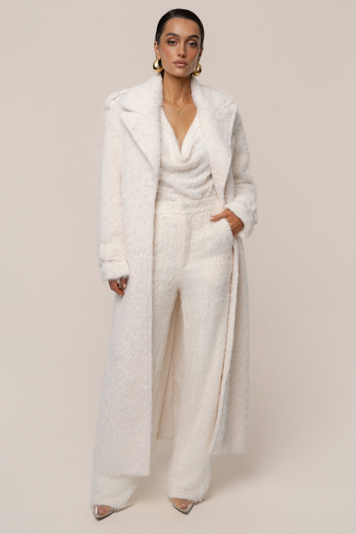 Ivory Warm Layers Oversize Coat JLUXLABEL