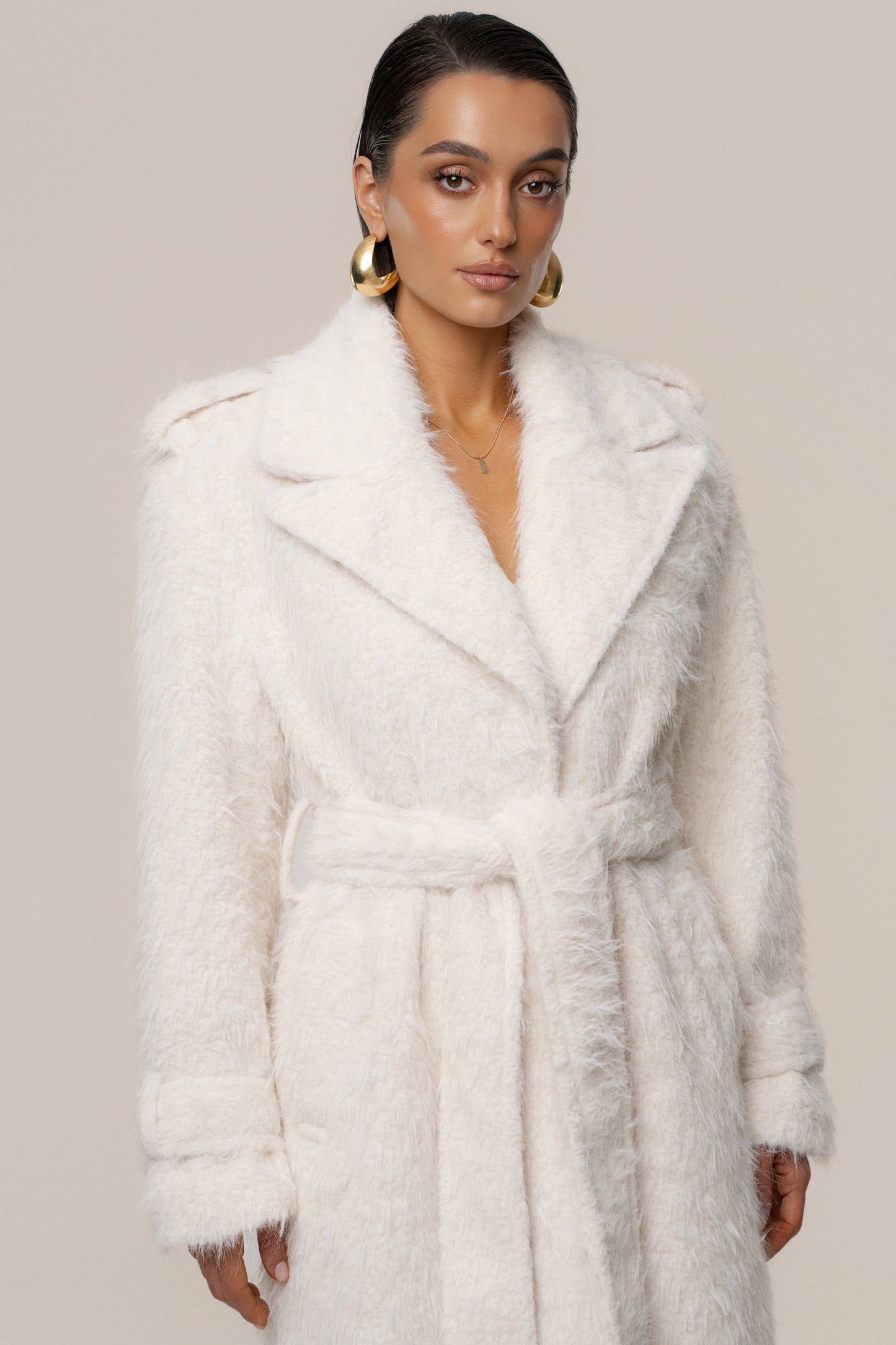Ivory Warm Layers Oversize Coat JLUXLABEL