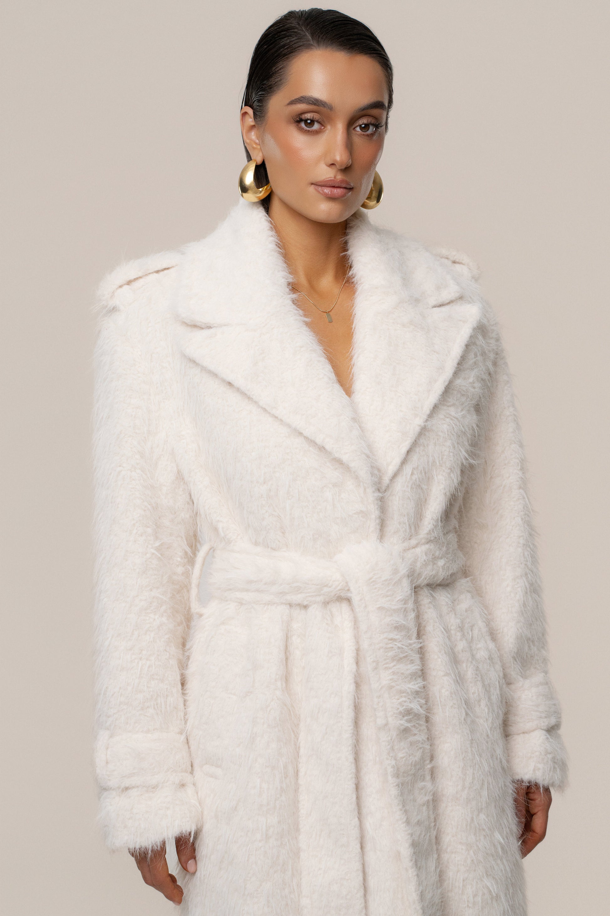 Ivory Warm Layers Oversize Coat JLUXLABEL